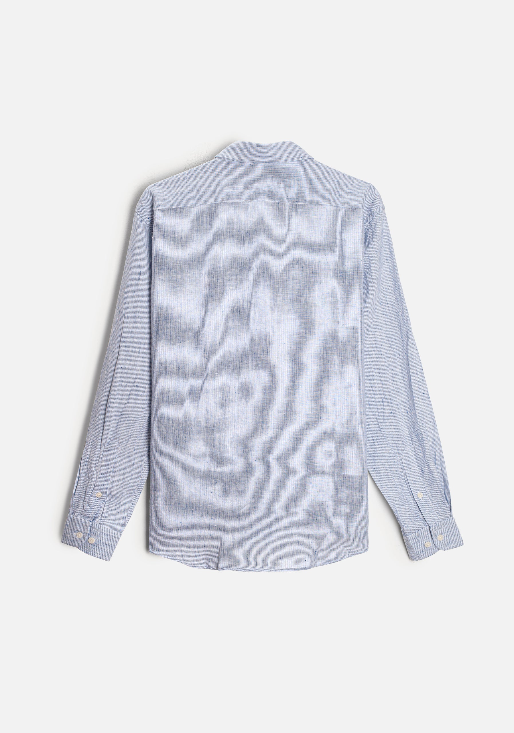 Camisa H CBD Lino Rayas Delg Azul Osc-Blanco L-Fuc