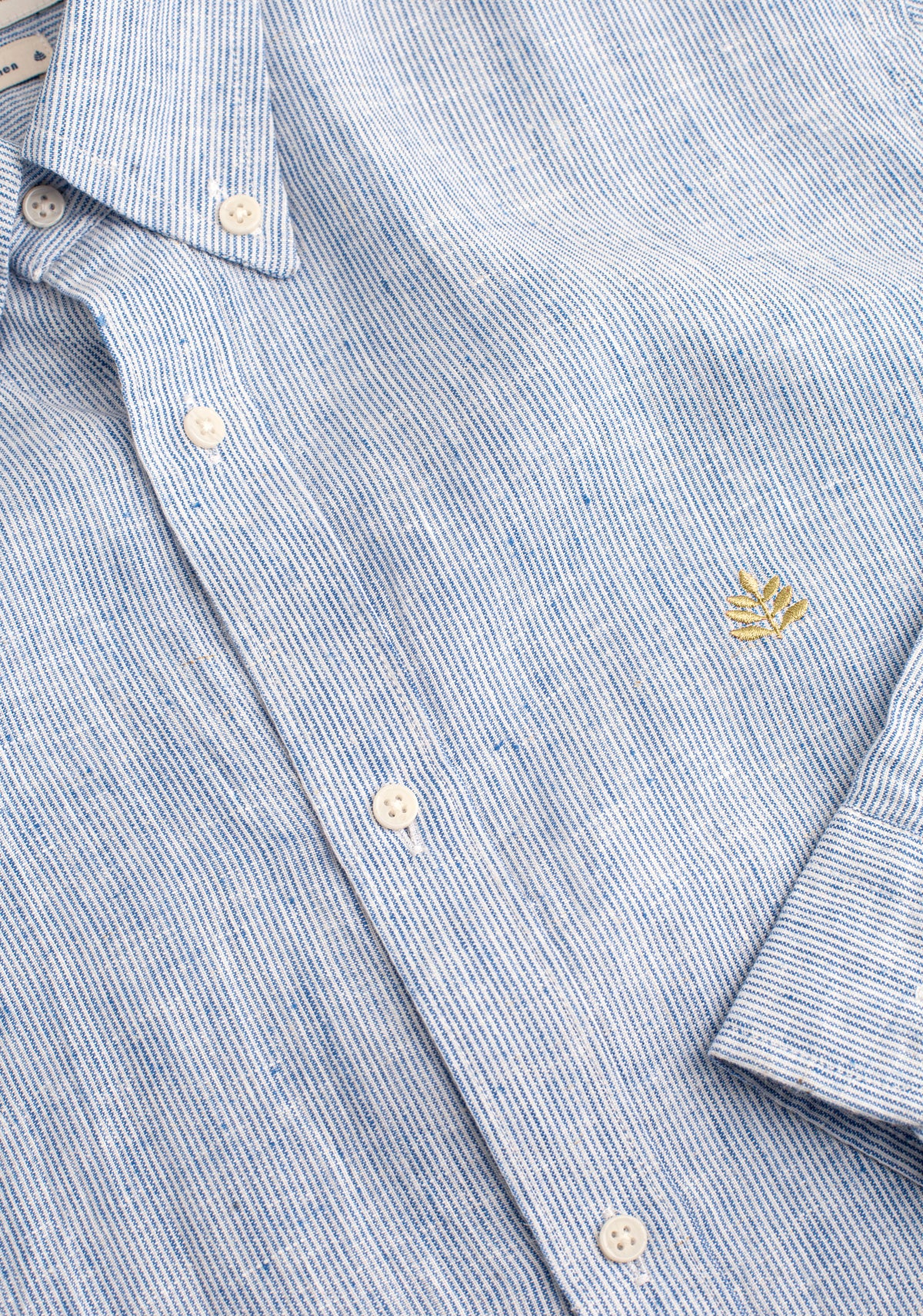 Camisa H CBD Lino Rayas L-Mos Azul Osc