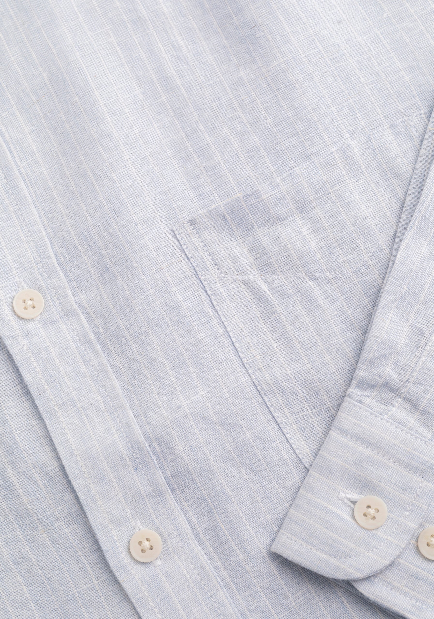 Camisa H CBD Lino Rayas Med Bols Gris Claro - Blanco