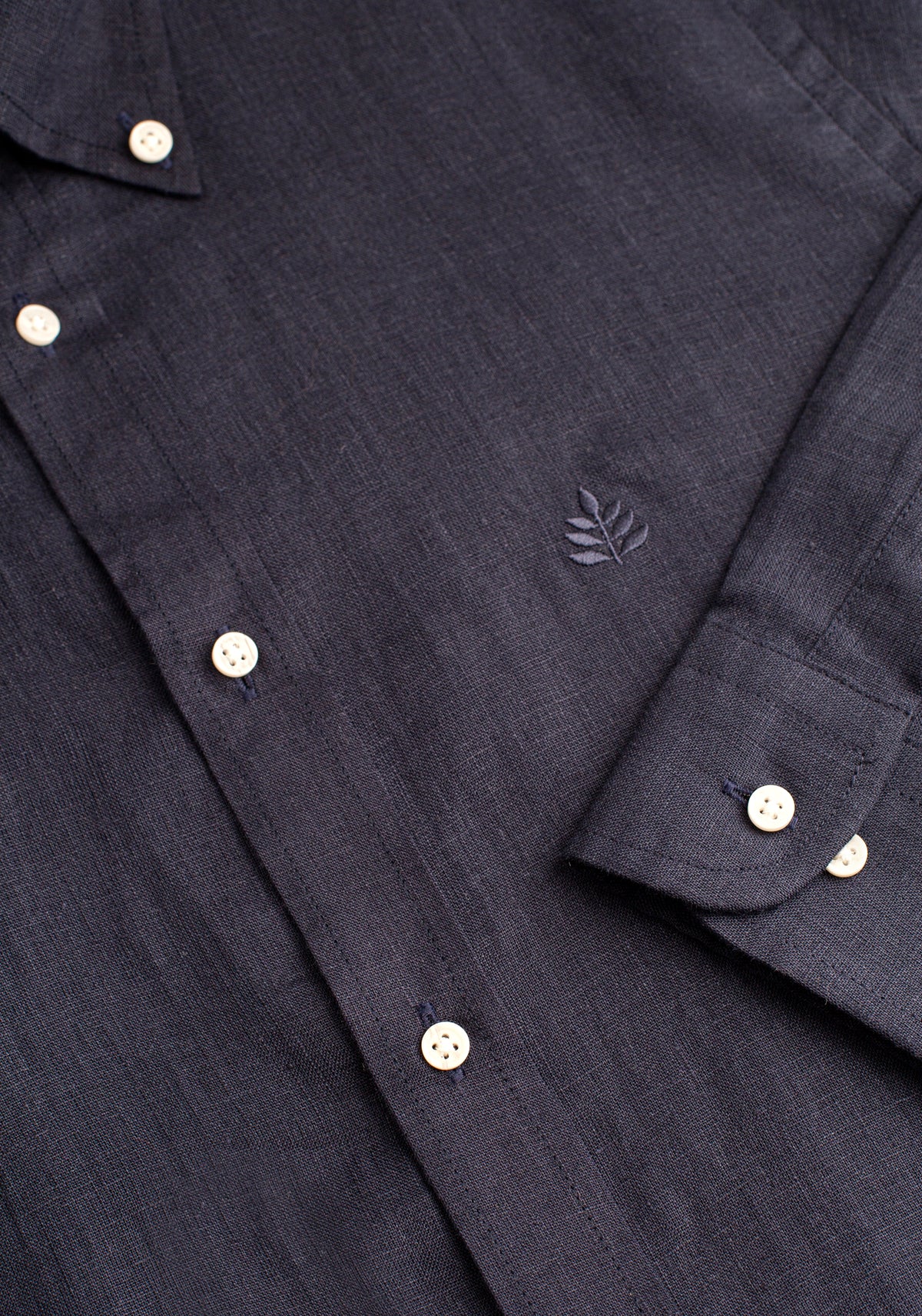 Camisa H CBD Lino L-Atn Azul Osc-3