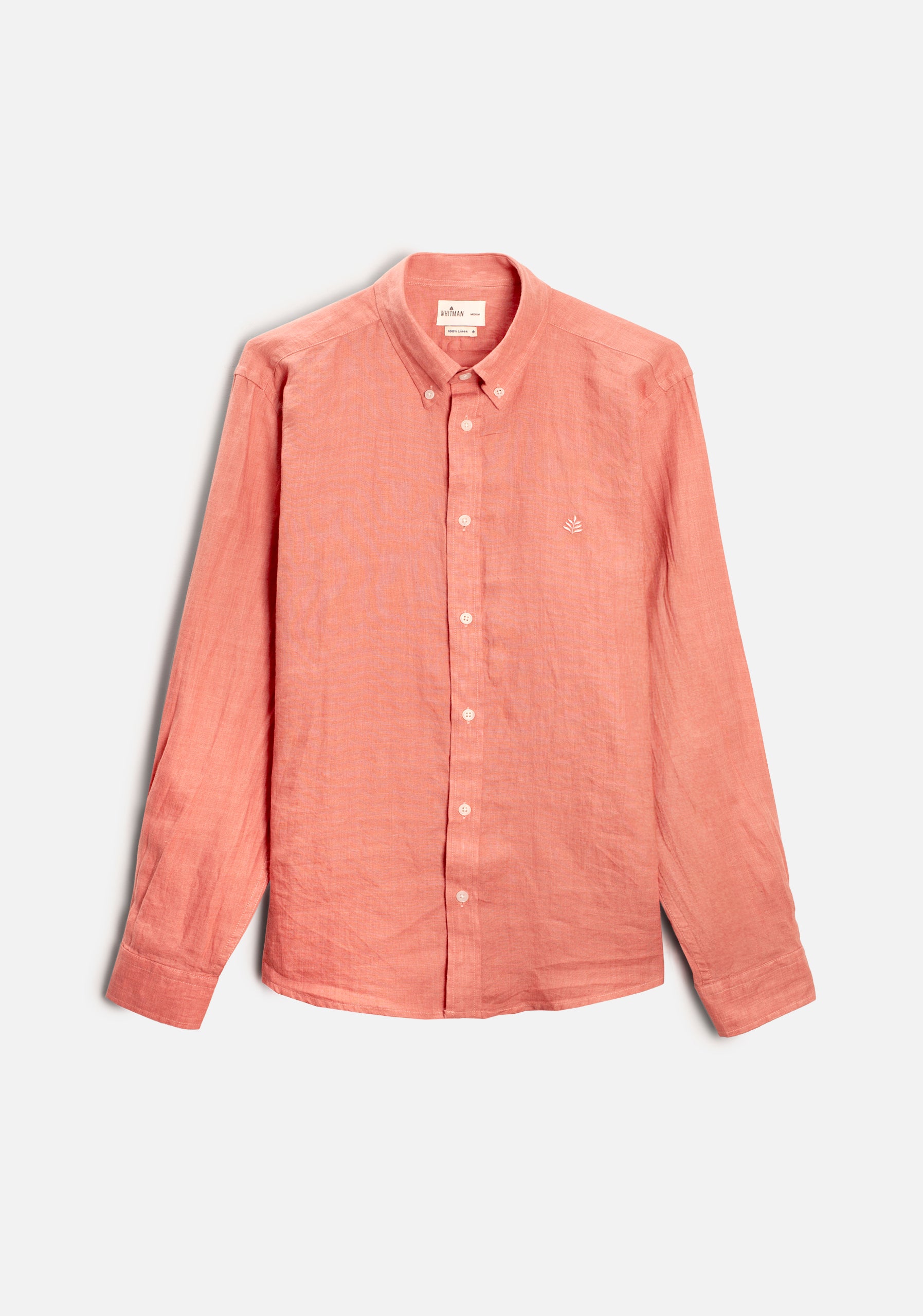 Camisa H CBD Lino Unicolor Palo De Rosa L-Atn