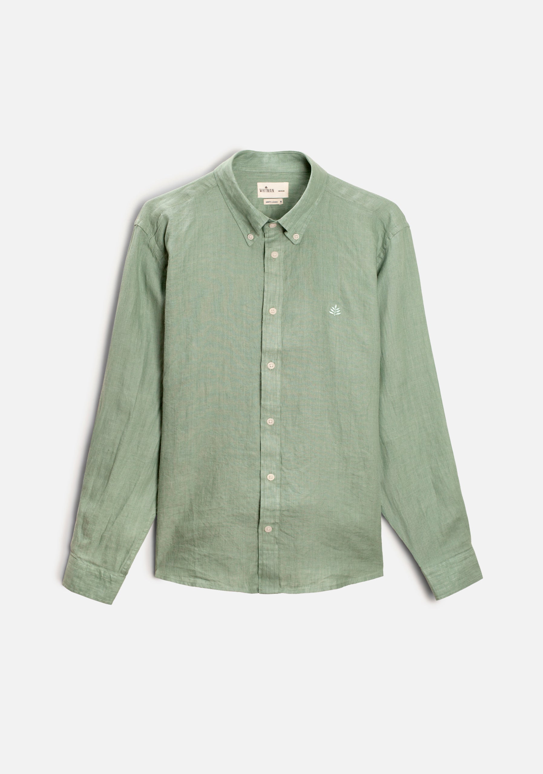 Camisa H CBD Lino Unicolor Verde Med L-Atn