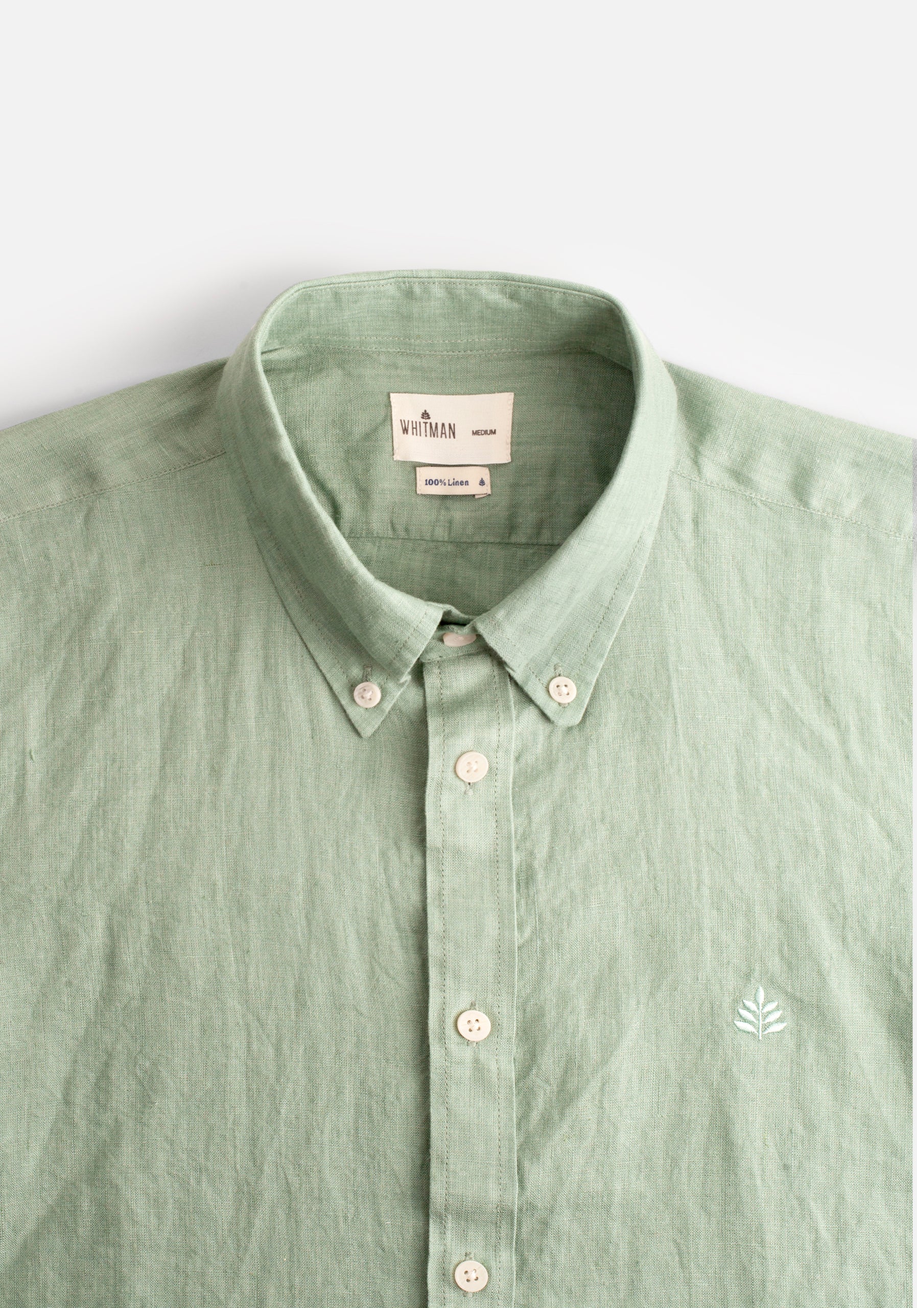Camisa H CBD Lino Unicolor Verde Med L-Atn