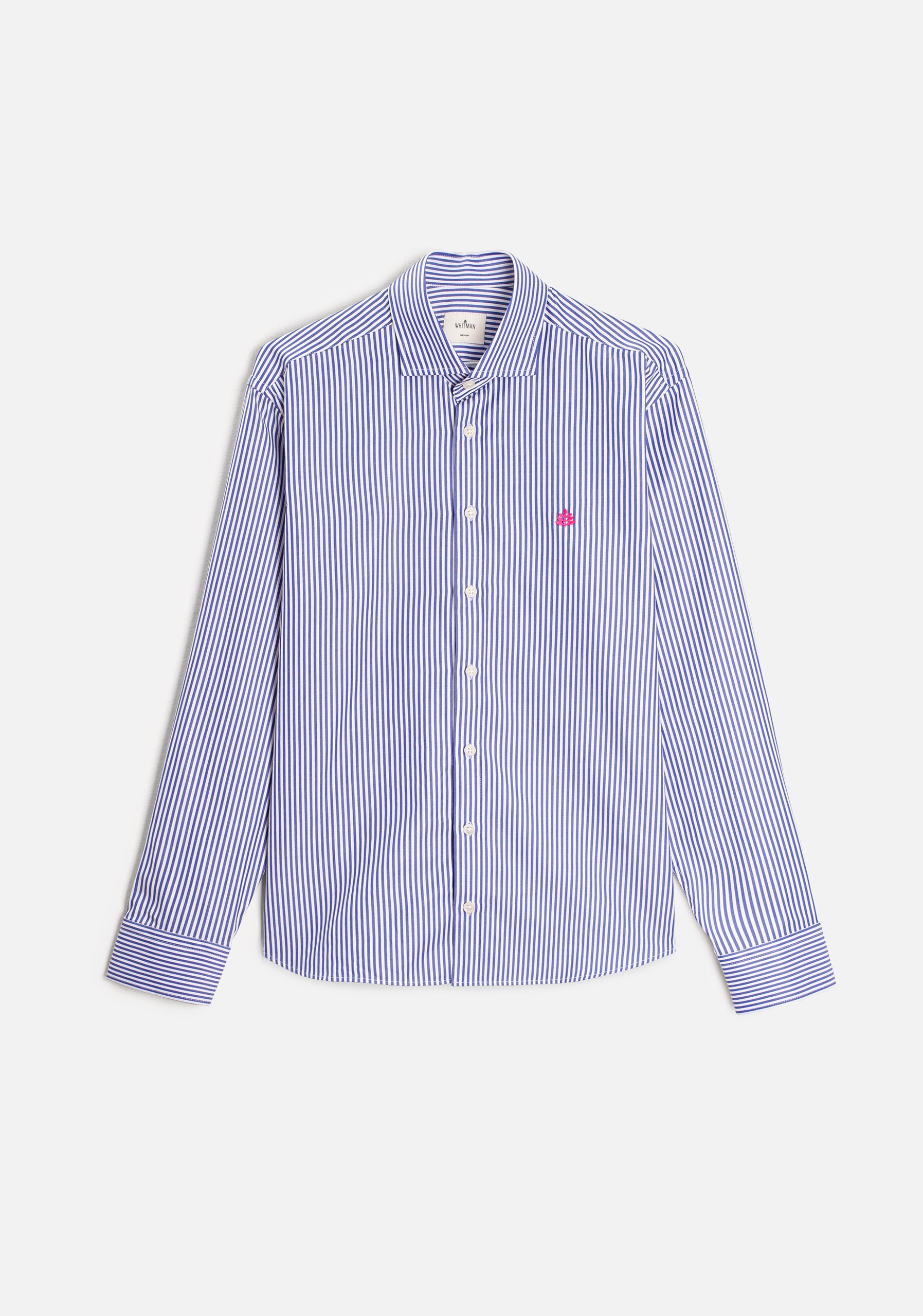 Camisa para hombre a rayas color azul oscuro de 100% algodón