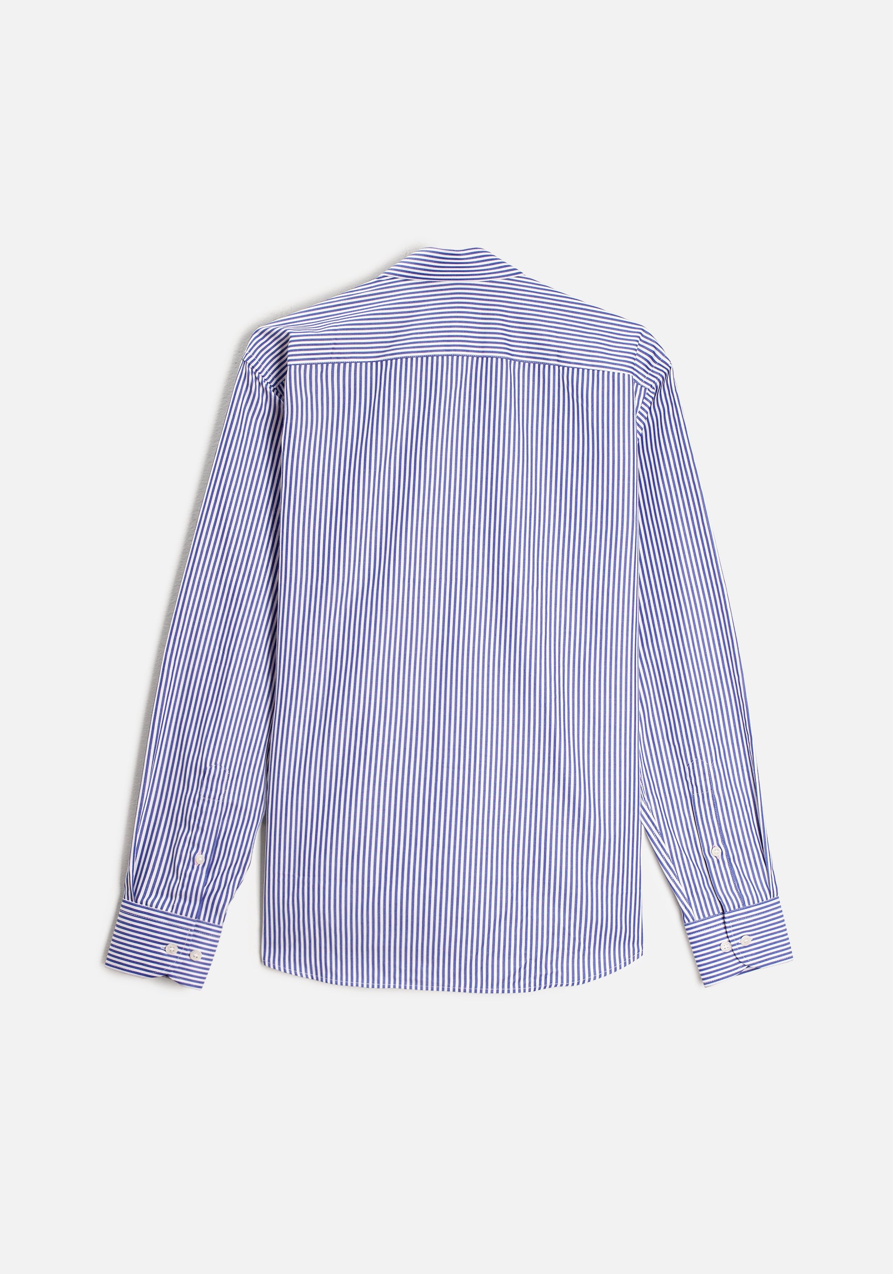 Camisa para hombre a rayas color azul oscuro de 100% algodón vista posterior