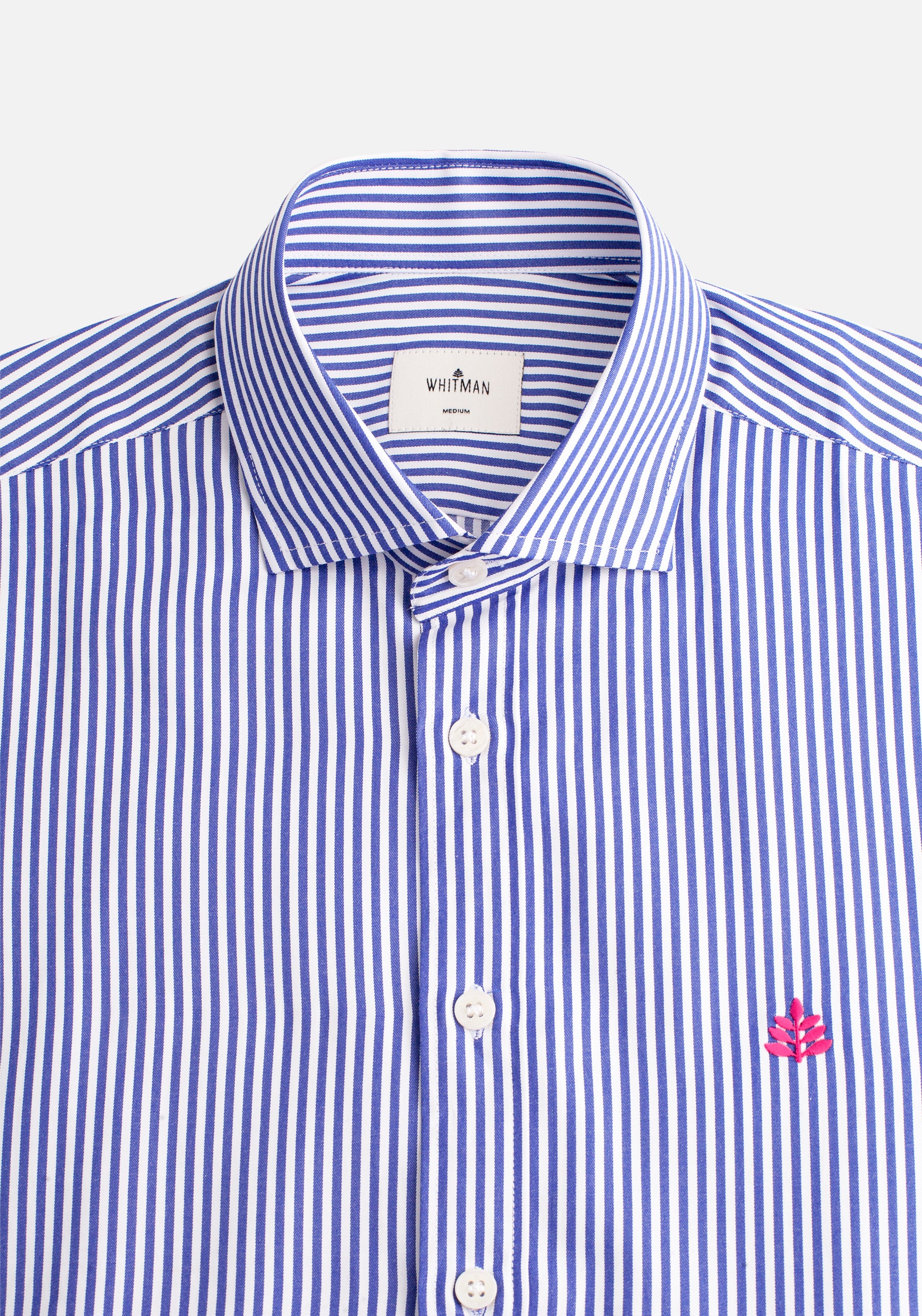 Camisa para hombre a rayas color azul oscuro de 100% algodón