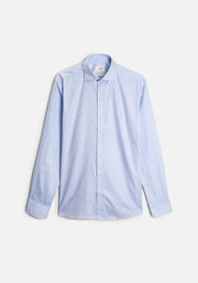 Camisa para hombre color azul 100% algodón vista frontal