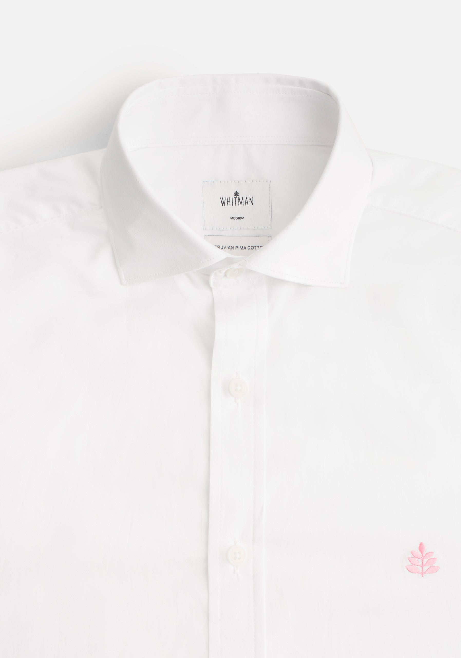 Camisa para hombre color blanco 100% algodón detalle cuello
