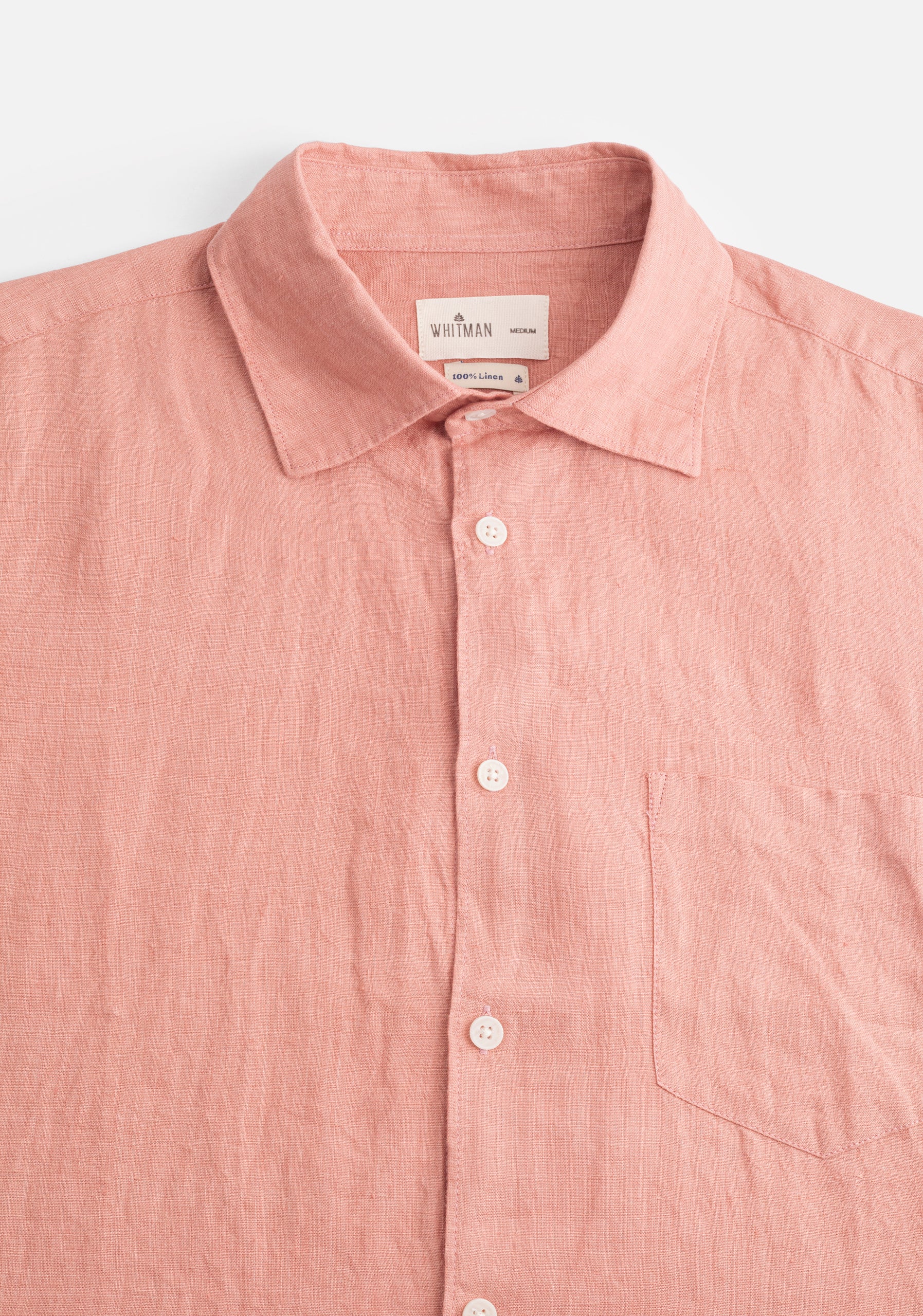 Camisa H CI Harlem Lino Unicolor Palo Rosa