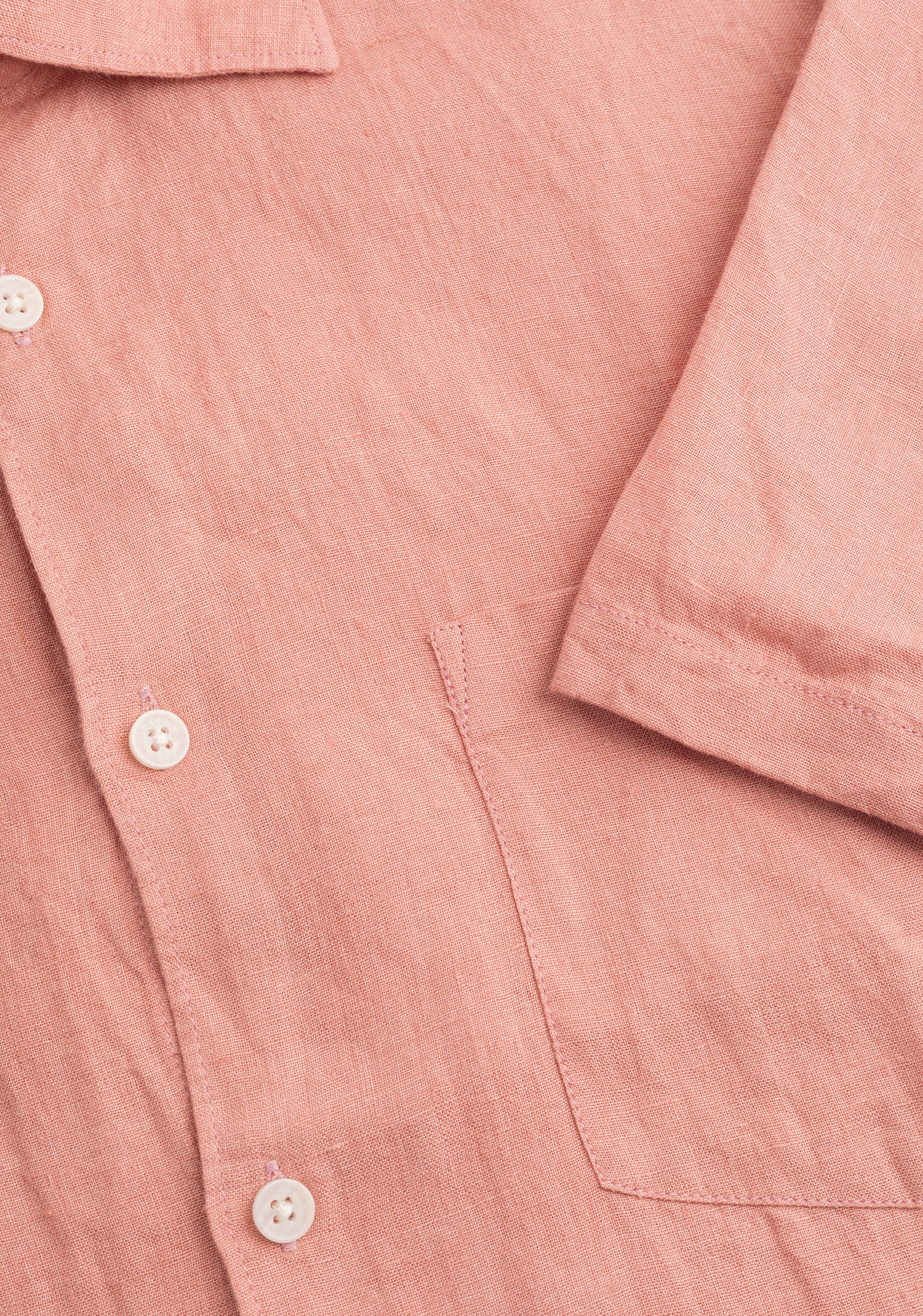 Camisa H CI Harlem Lino Unicolor Palo Rosa