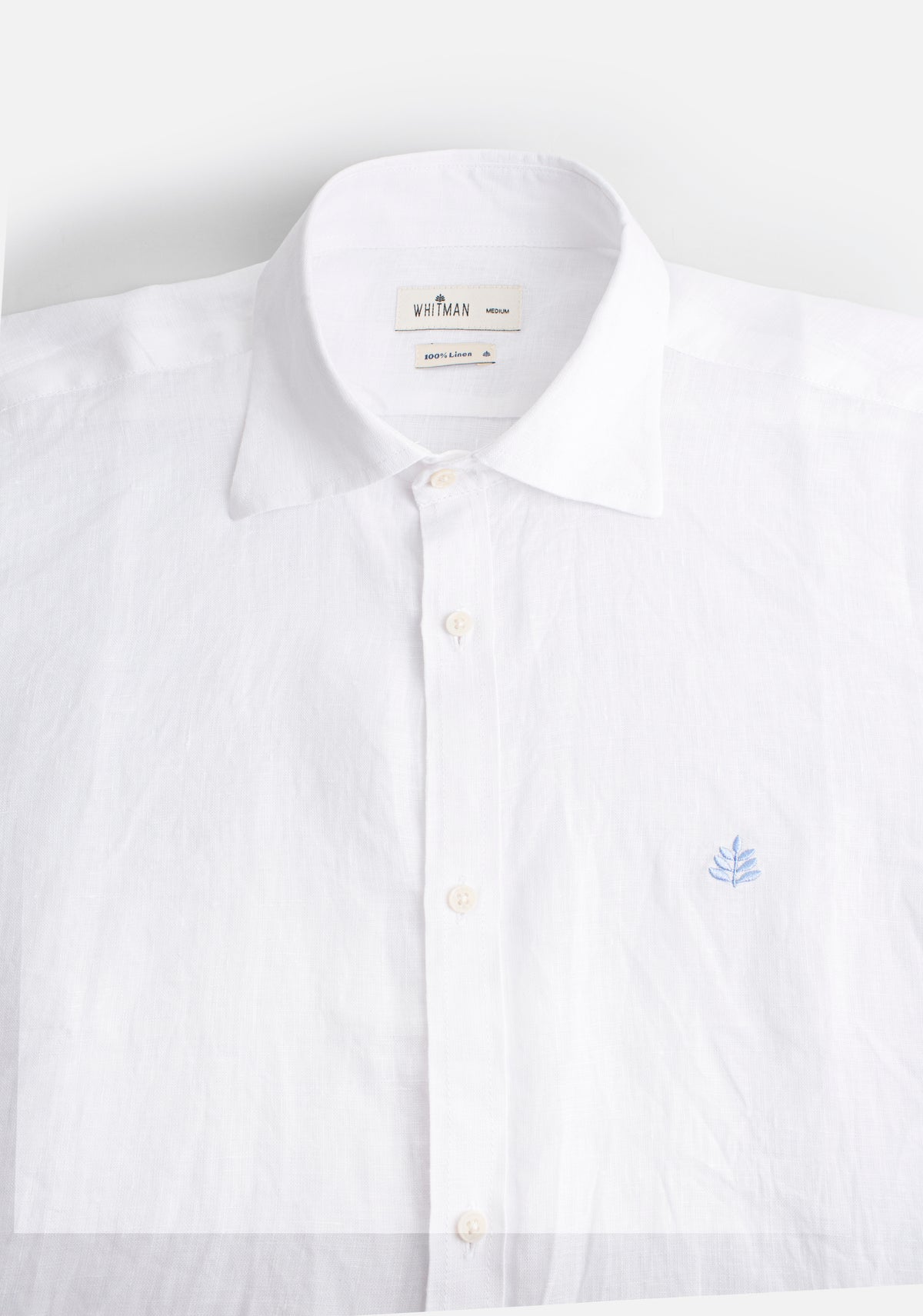 Camisa H CI Lino L-Azl Blanco