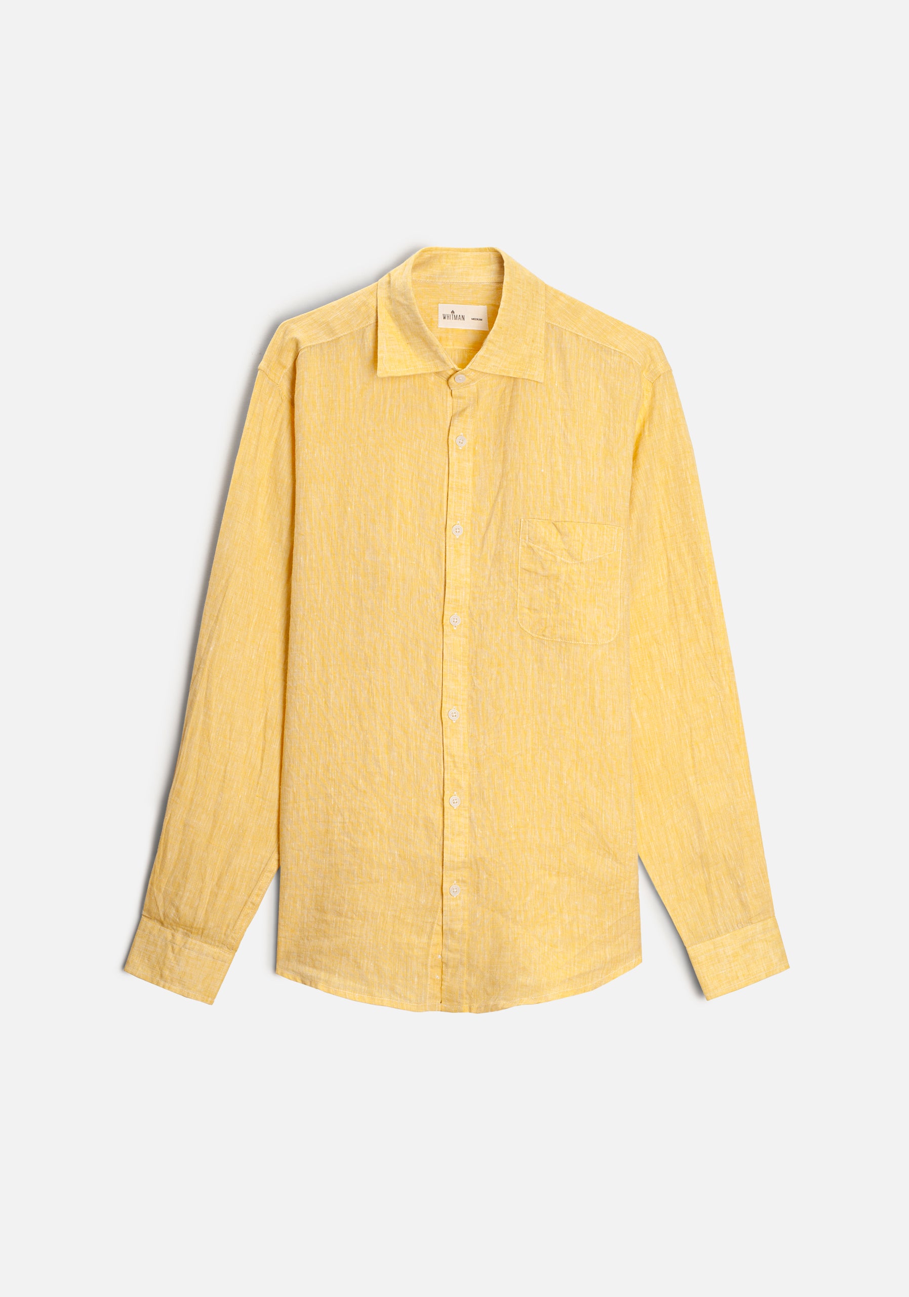 Camisa H CI Lino Unicolor Bols. Amarillo Med.
