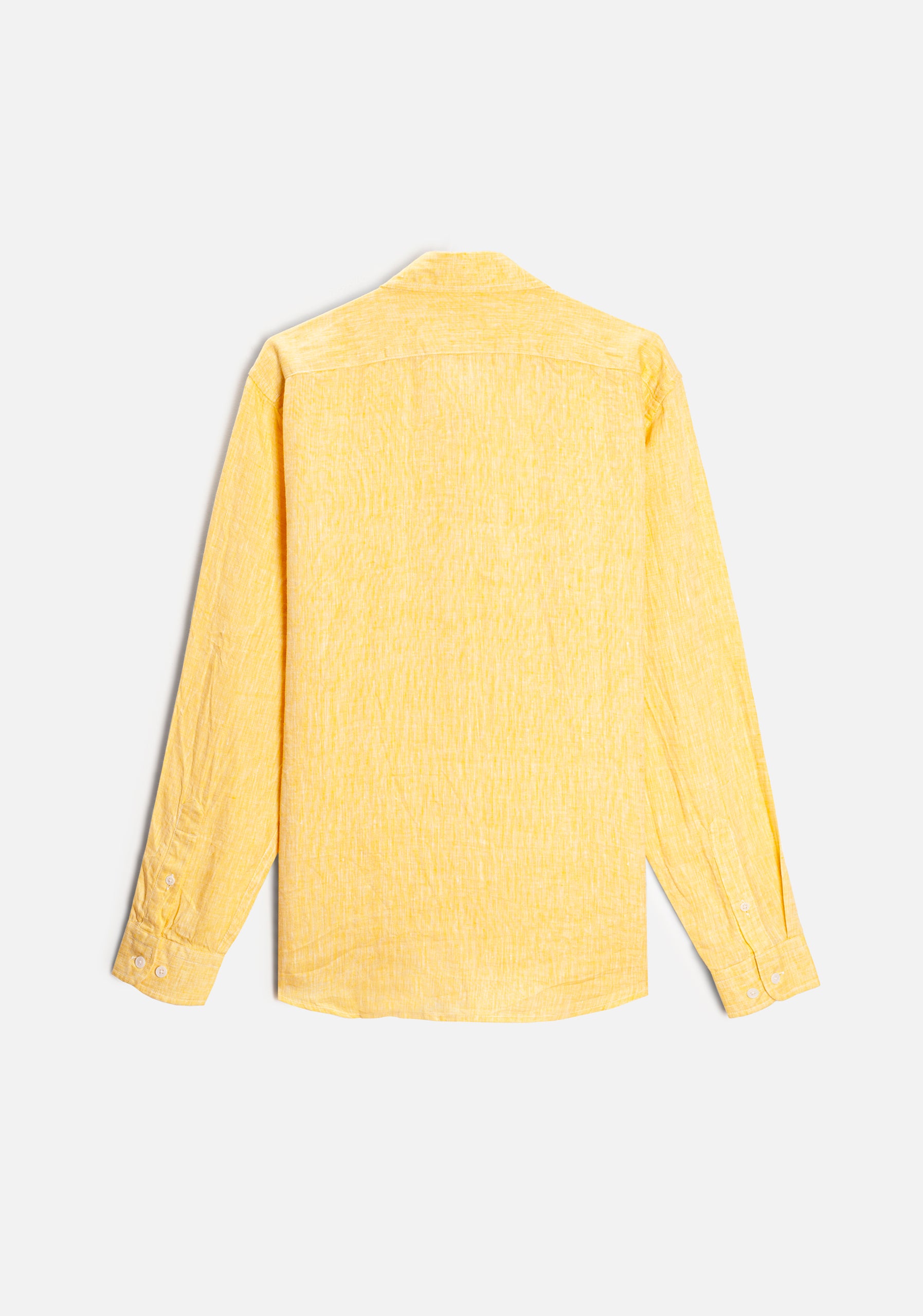 Camisa H CI Lino Unicolor Bols. Amarillo Med.