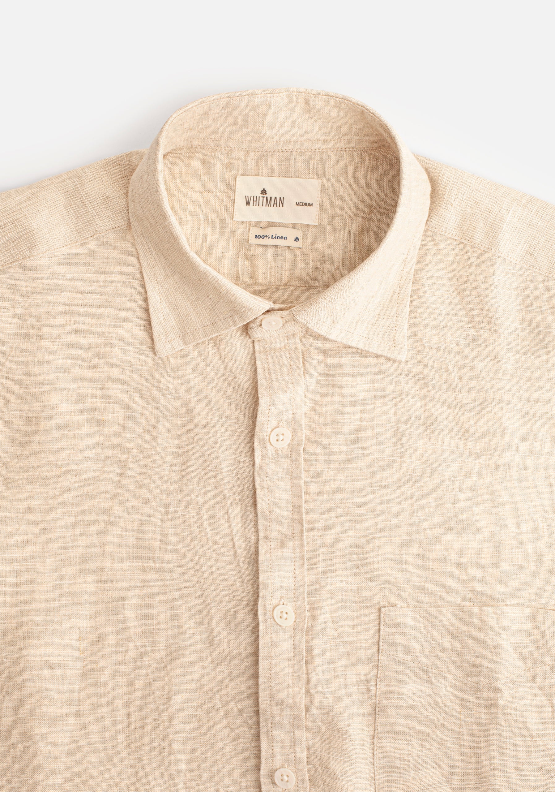 Camisa H CI Lino Unicolor Bols Avena