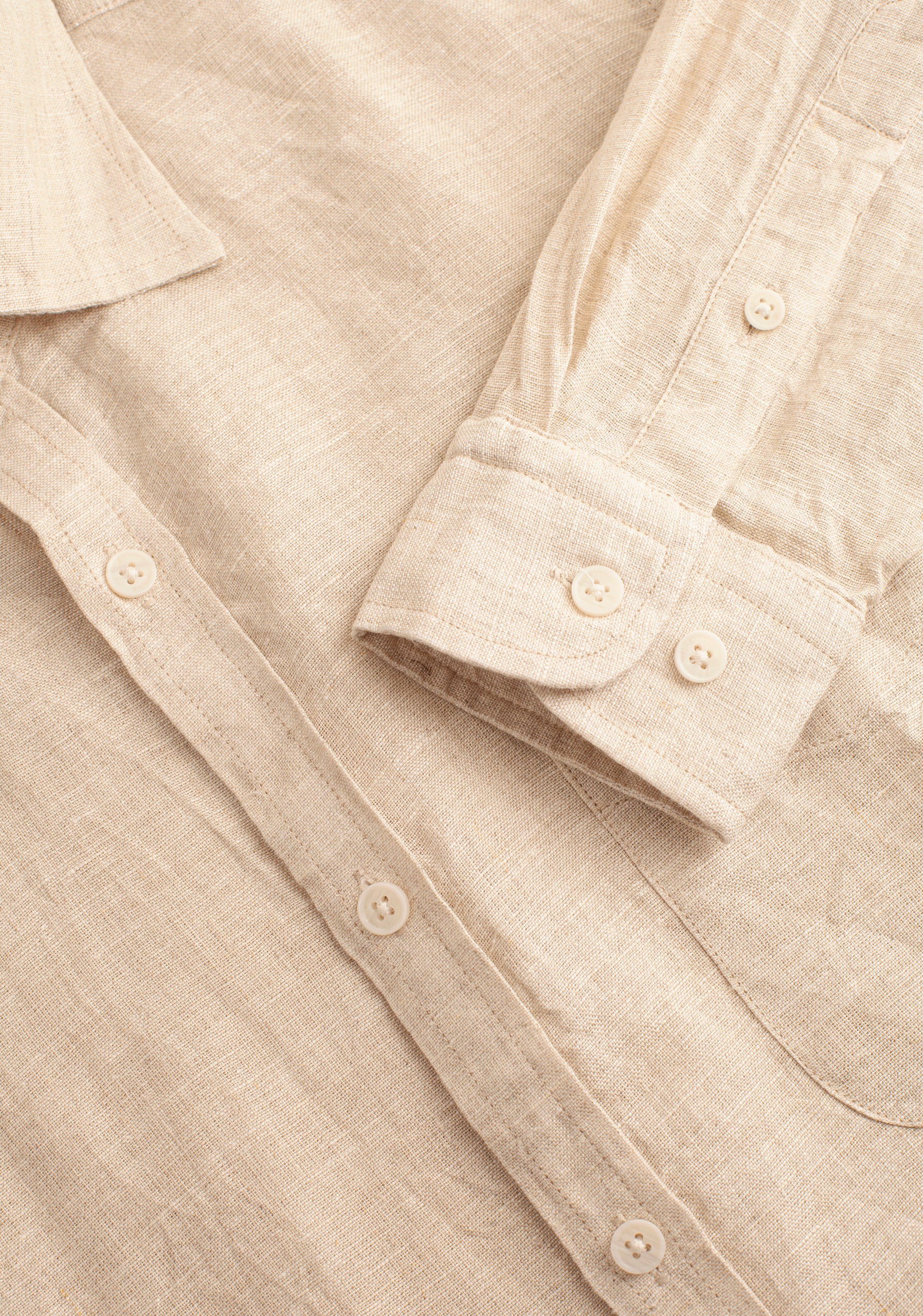 Camisa H CI Lino Unicolor Bols Avena