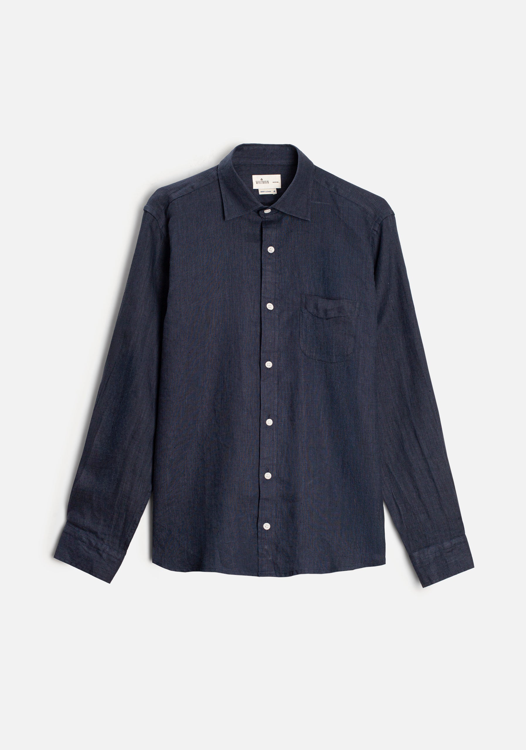 Camisa H CI Lino Unicolor Bols Azul Osc