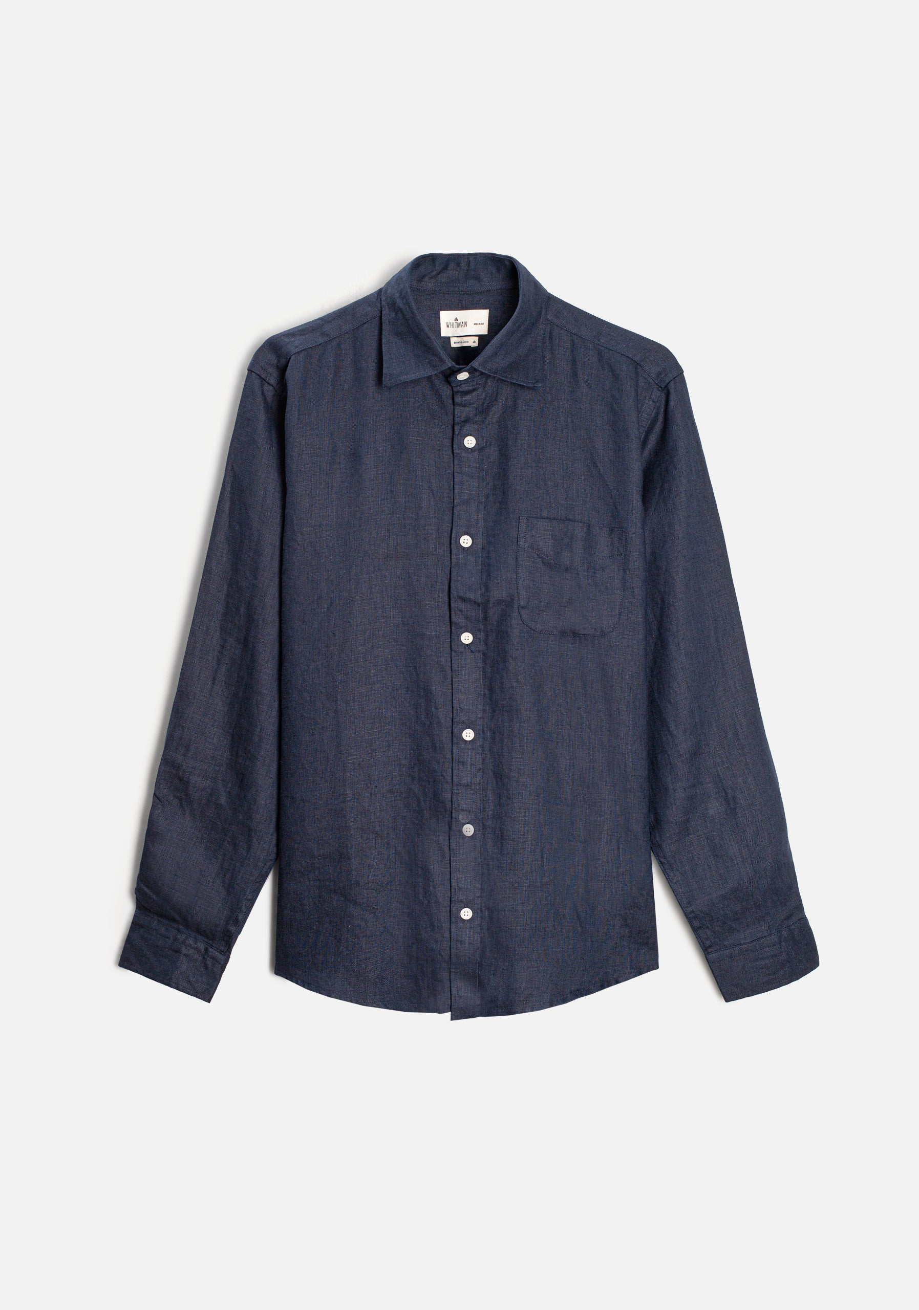 Camisa H CI Lino Unicolor Bols. Azul Osc