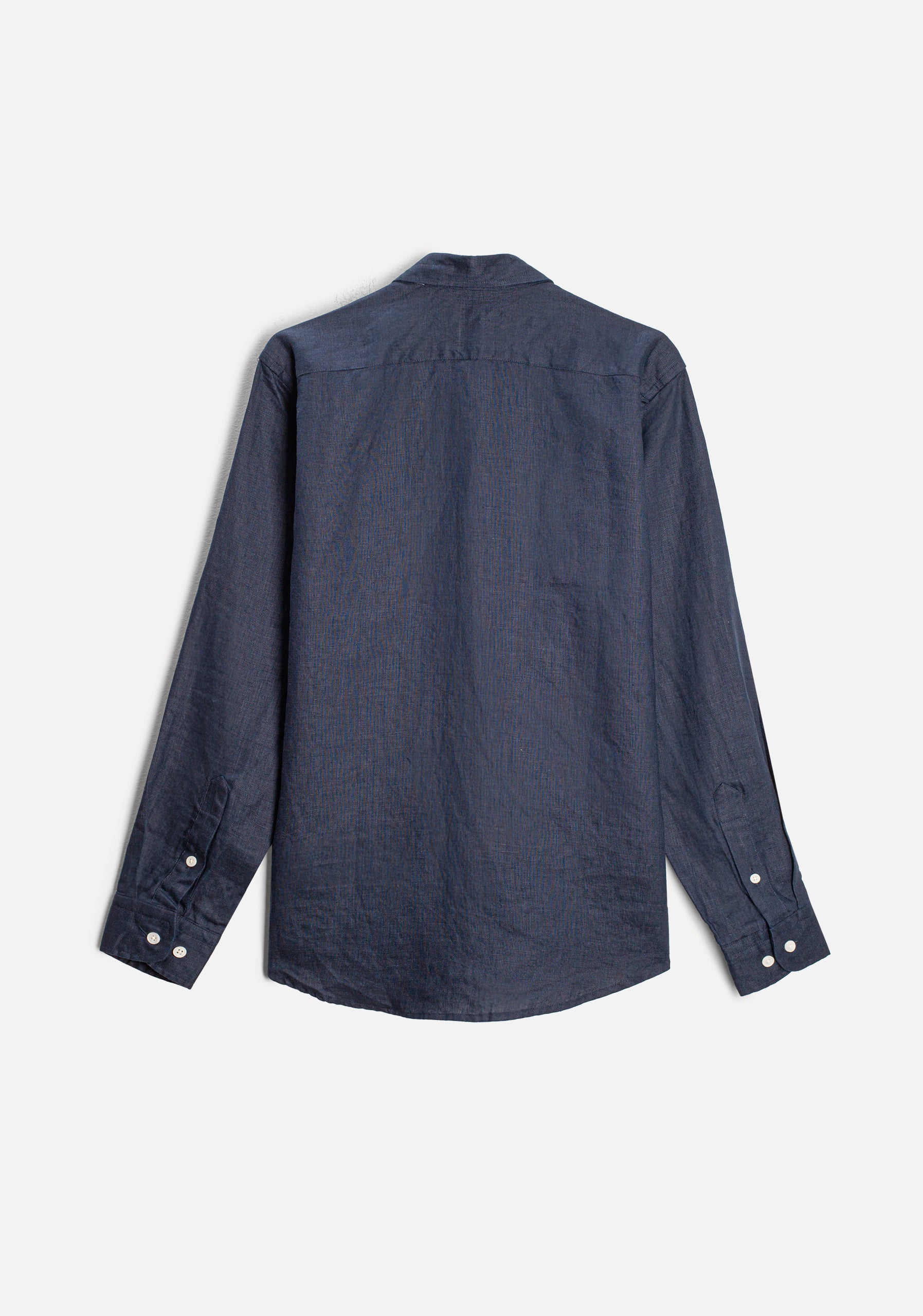 Camisa H CI Lino Unicolor Bols. Azul Osc