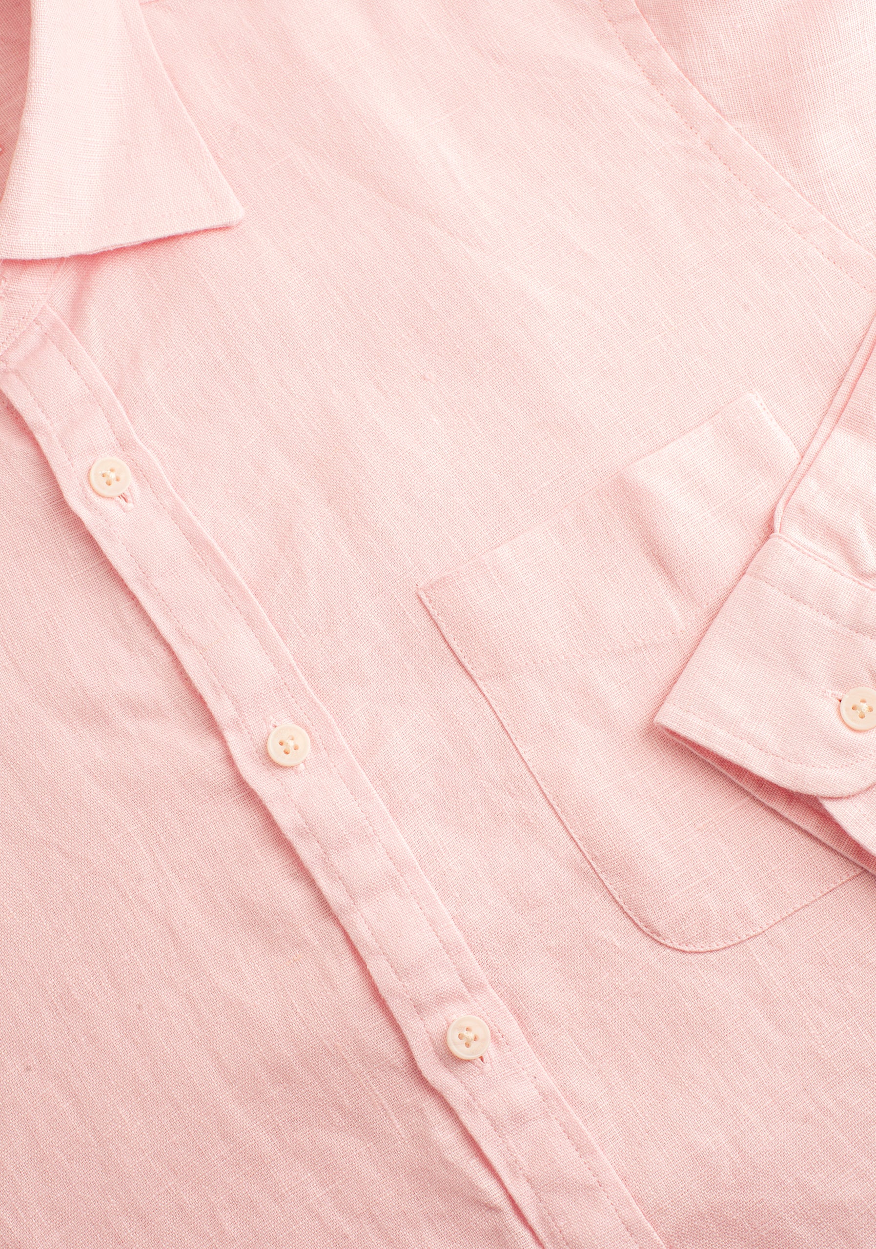 Camisa H CI Lino Unicolor Bols Rosado Claro