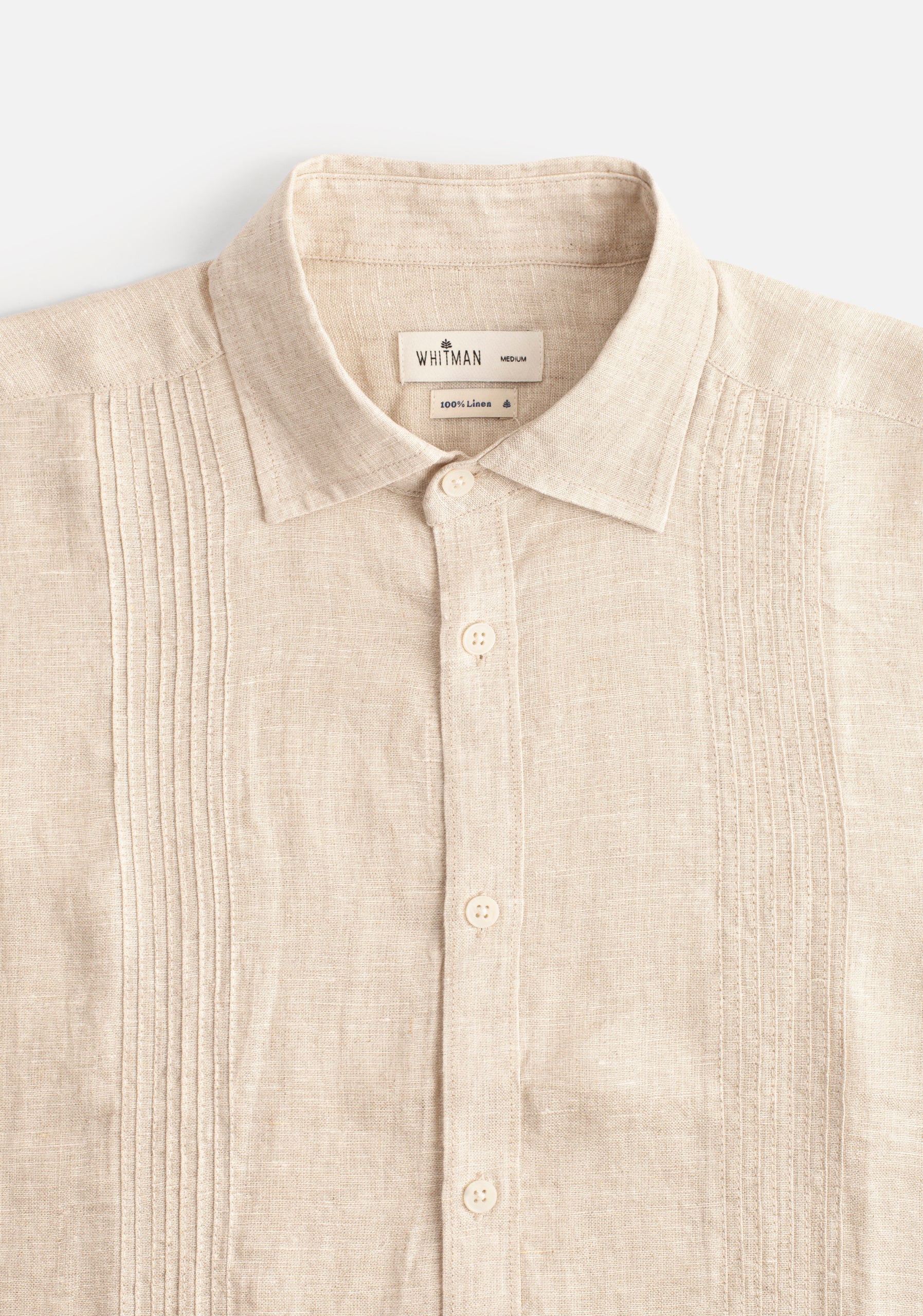 Camisa H Cachao Guayabera Unicolor  Avena
