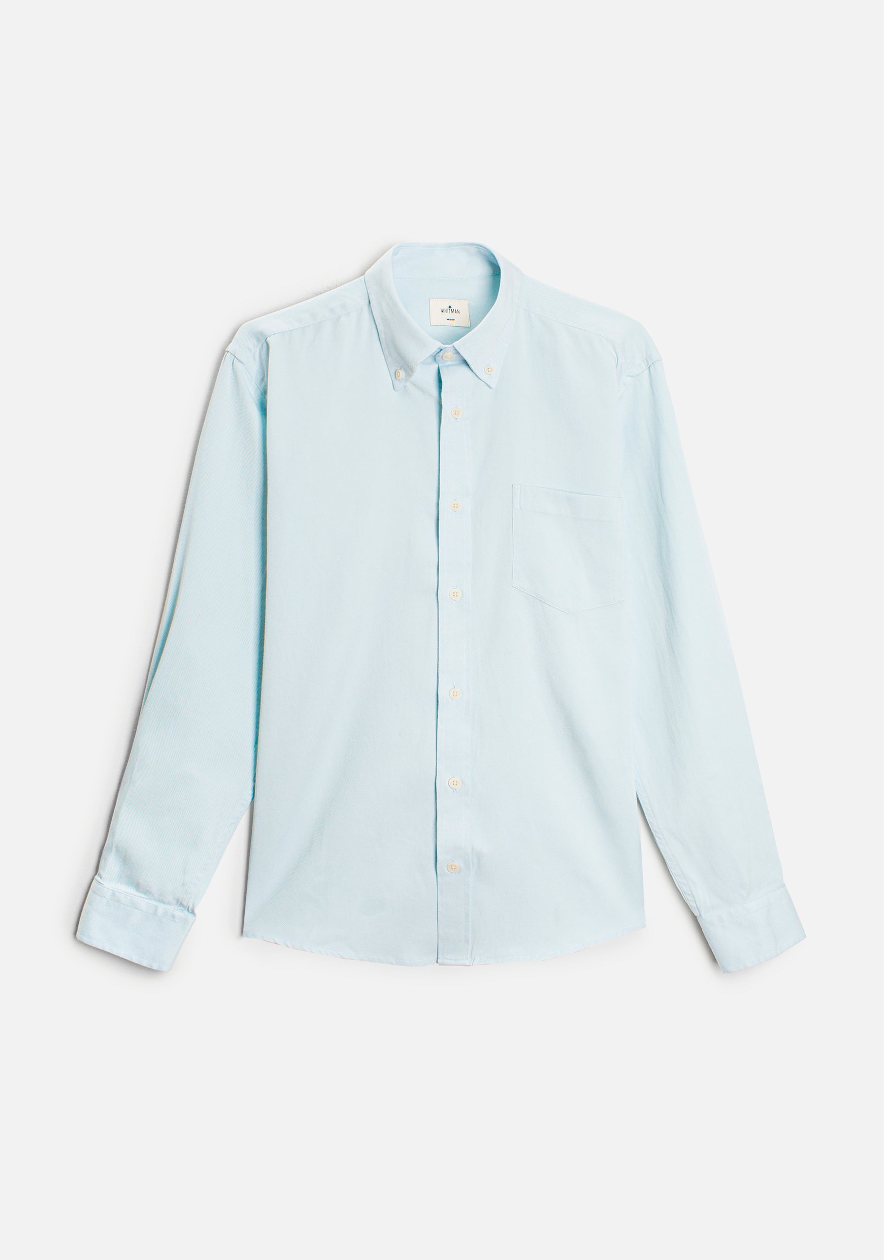 Camisa para hombre color azul claro en tencel y algodón