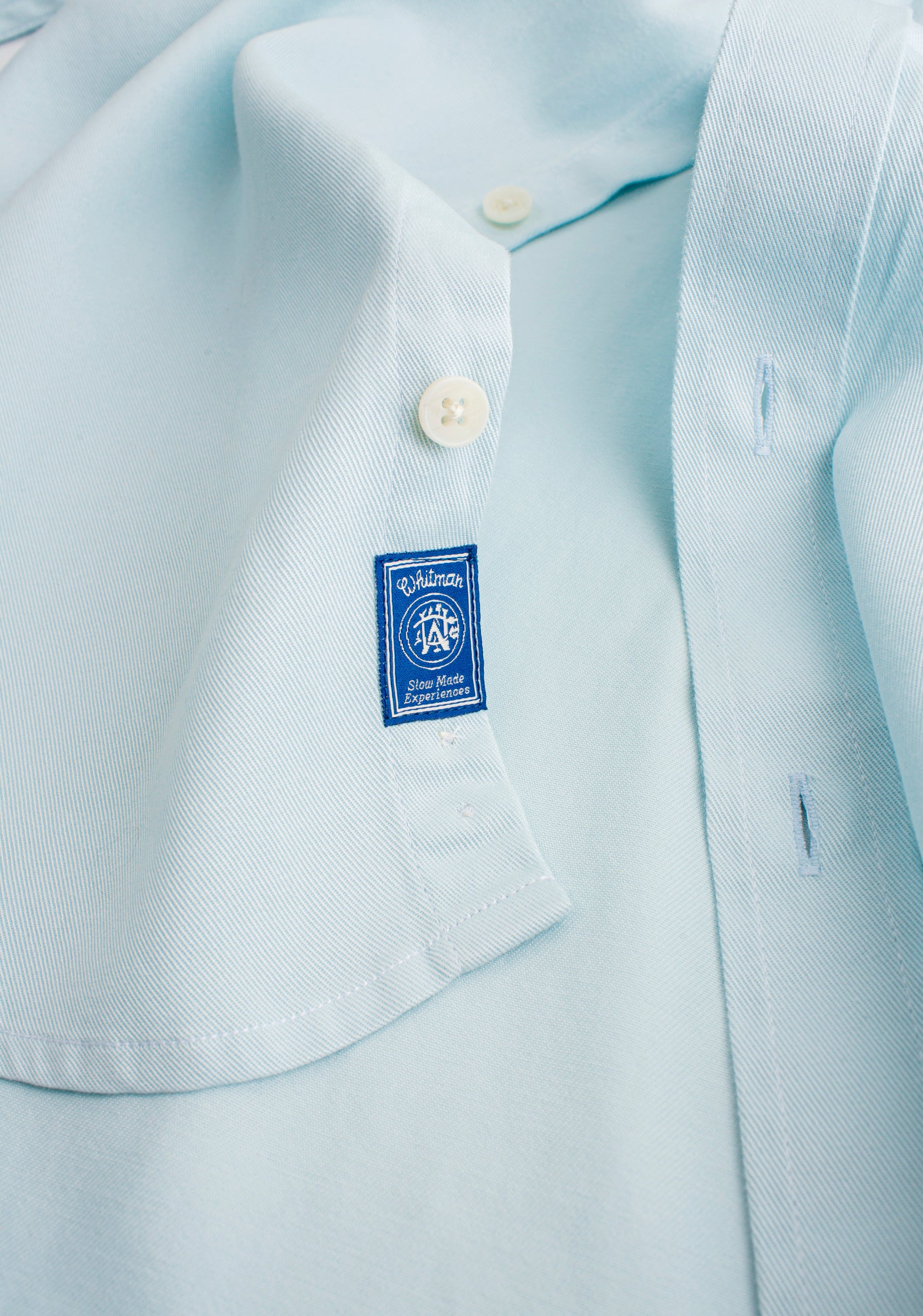 Camisa para hombre color azul claro en tencel y algodón detalle tejido