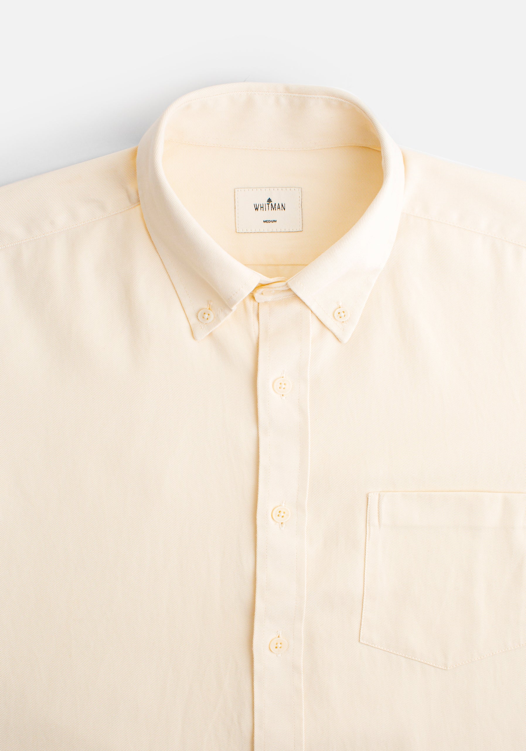 Camisa para hombre color beige de tencel y algodón detalle cuello
