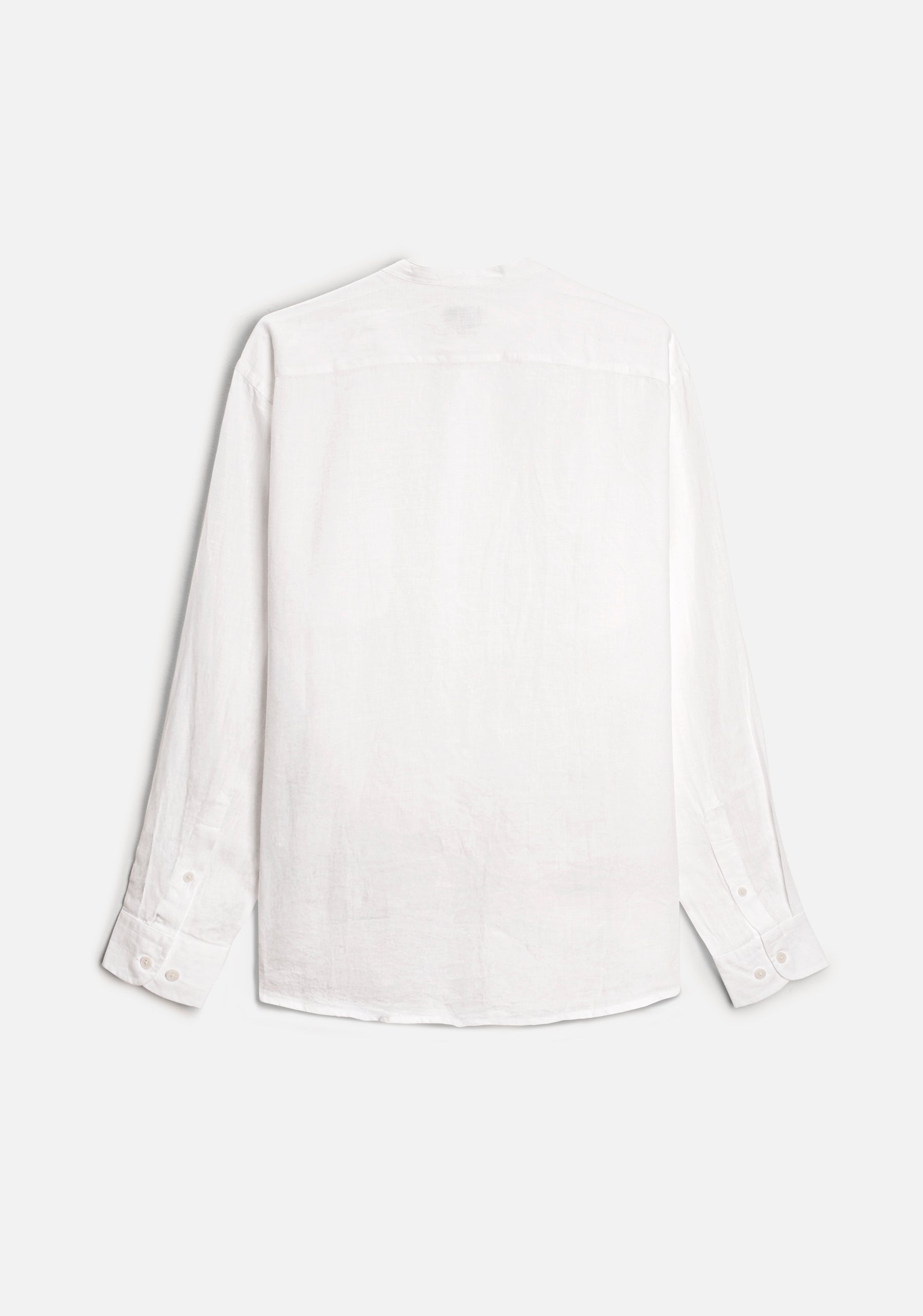 Camisa H Lino Cuello Nerú Blanco APL. Bord.