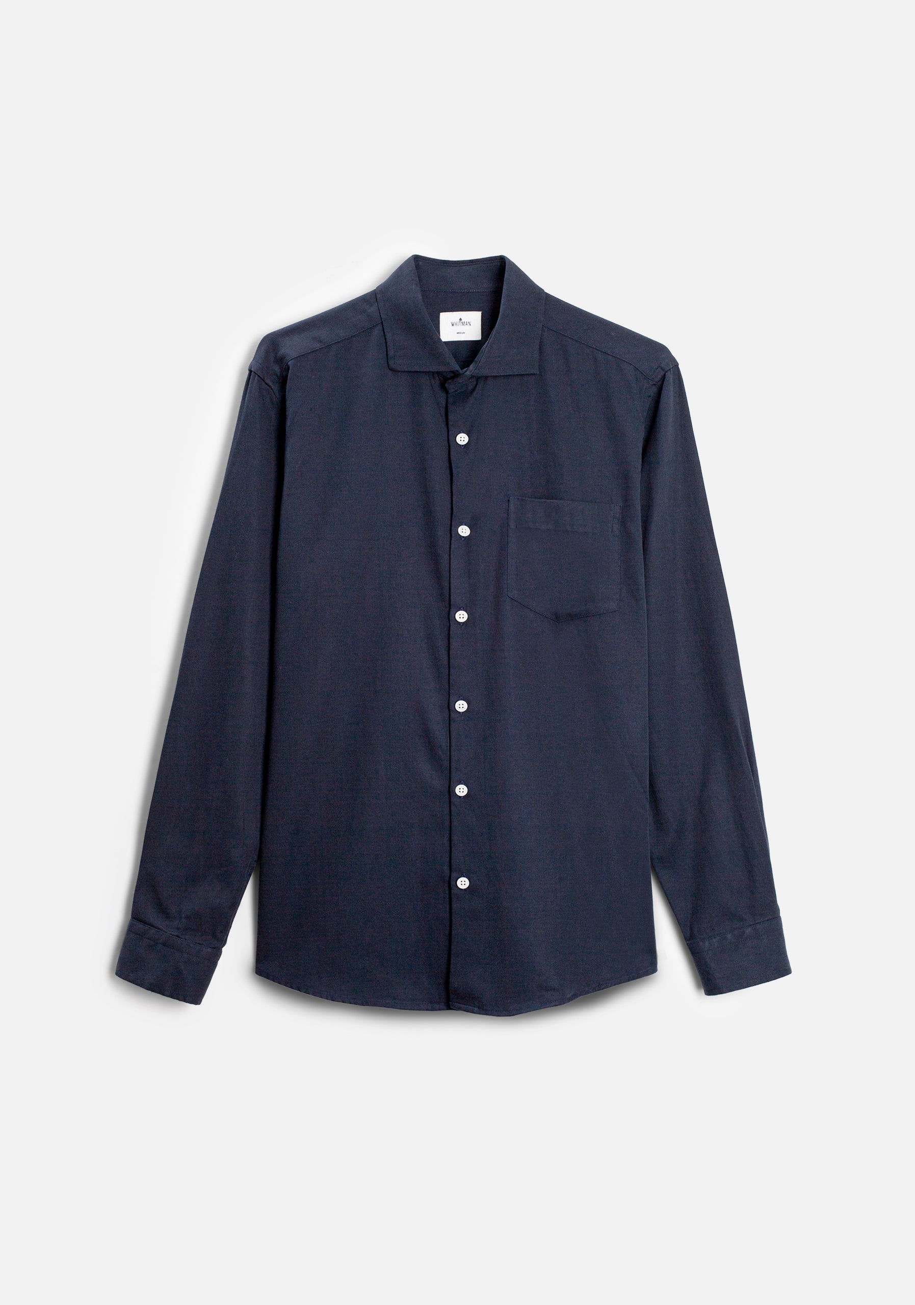 Camisa hombre azul oscuro Hamilton de Whitman en Tencel y algodón.