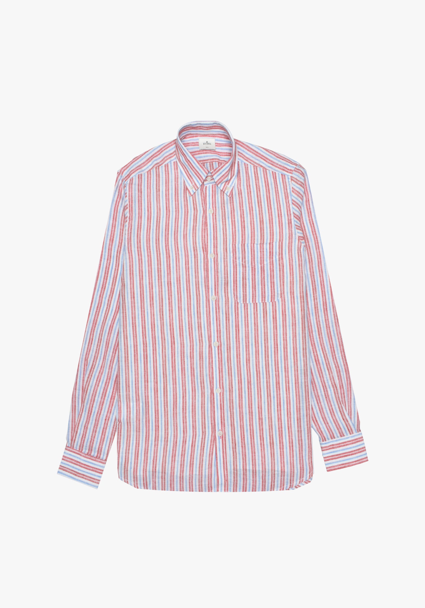 Camisa Lino Cbd Lineas Medias Azul - Blanco - Rojo