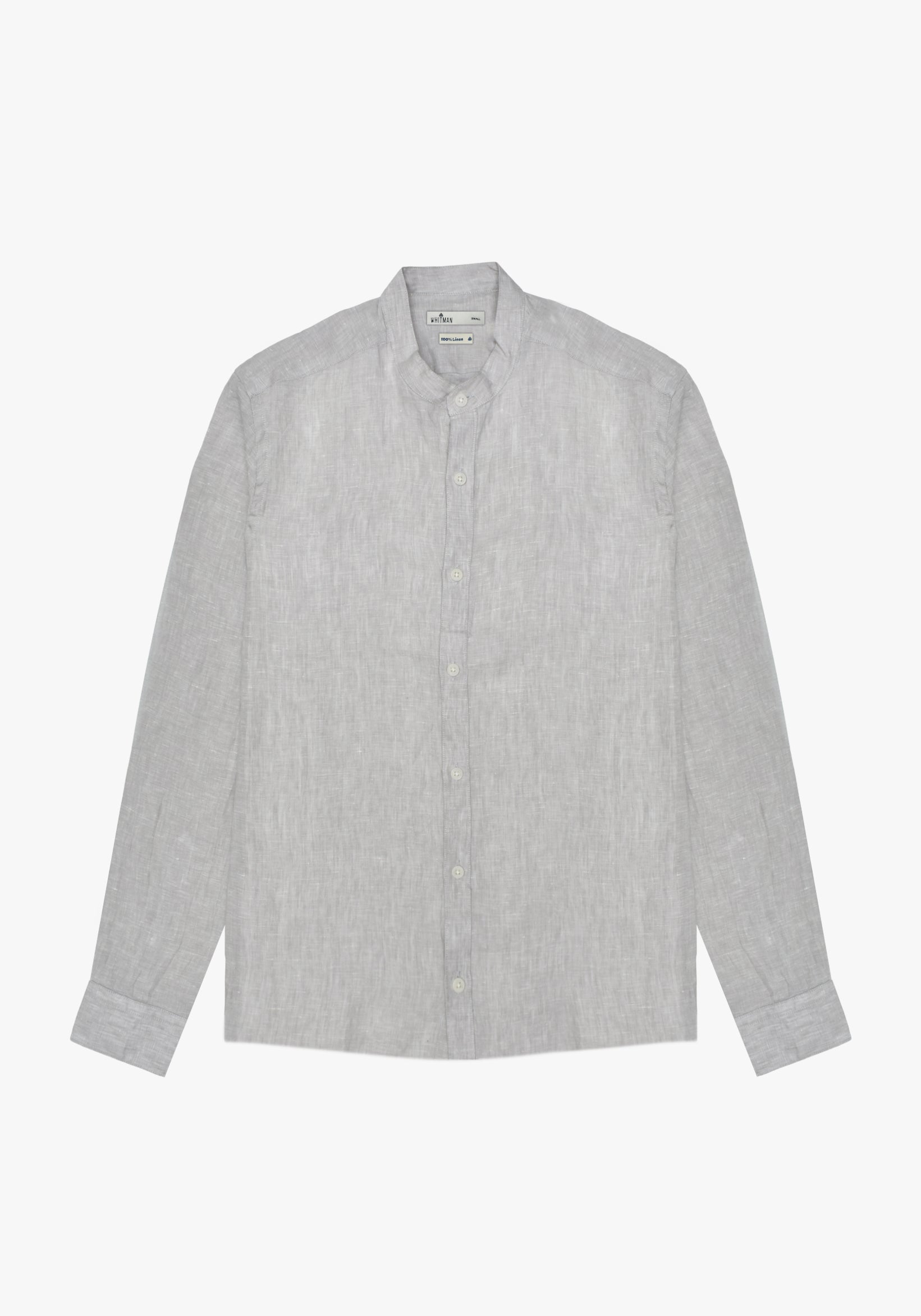 Camisa Lino Cuello Neru Gris Claro