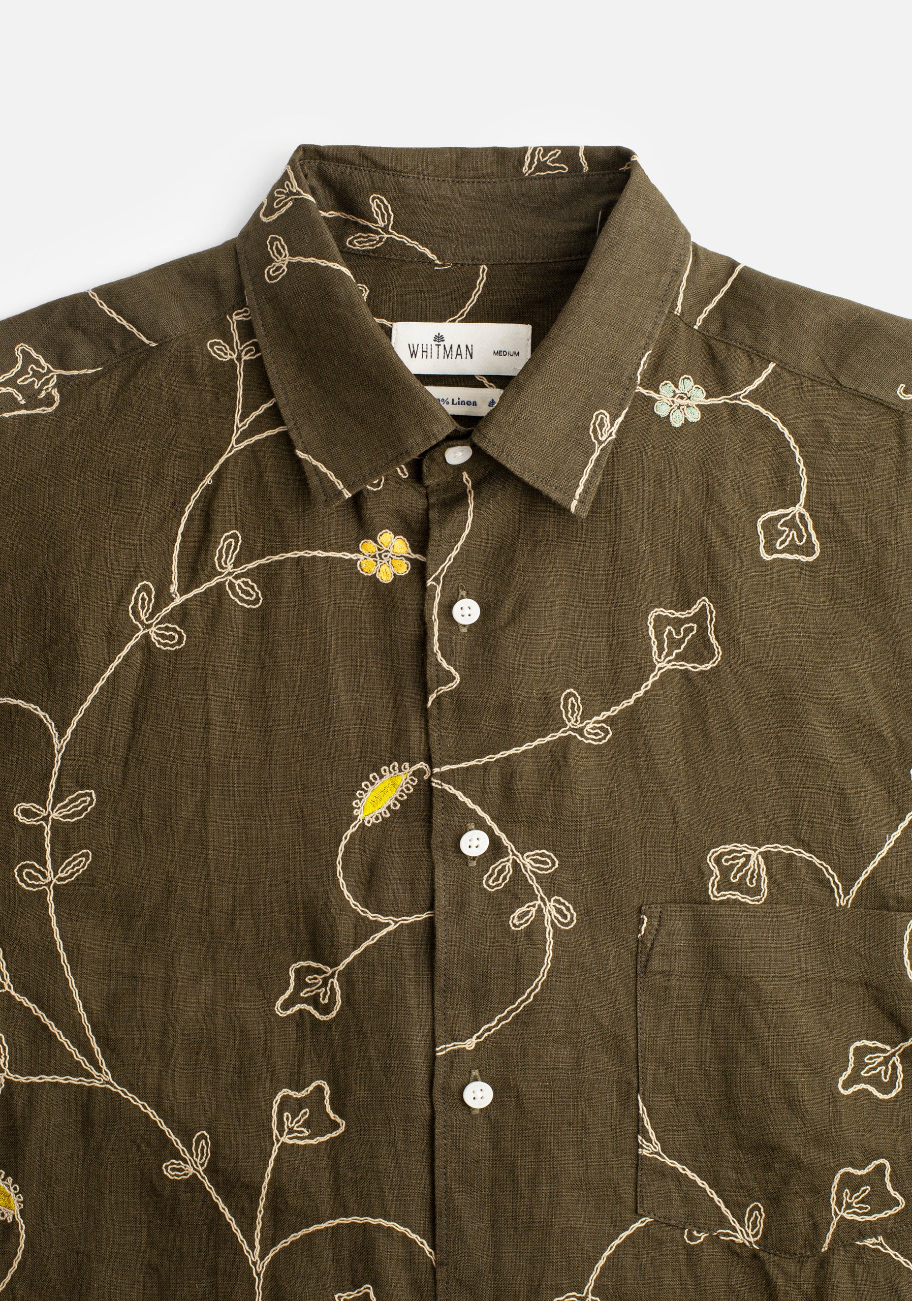Camisa de lino Harlem verde oliva hombre