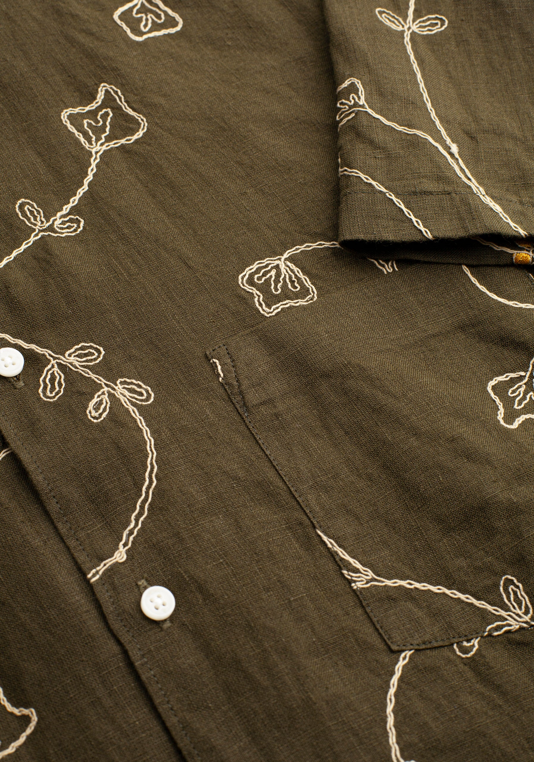 Camisa de lino Harlem verde oliva hombre