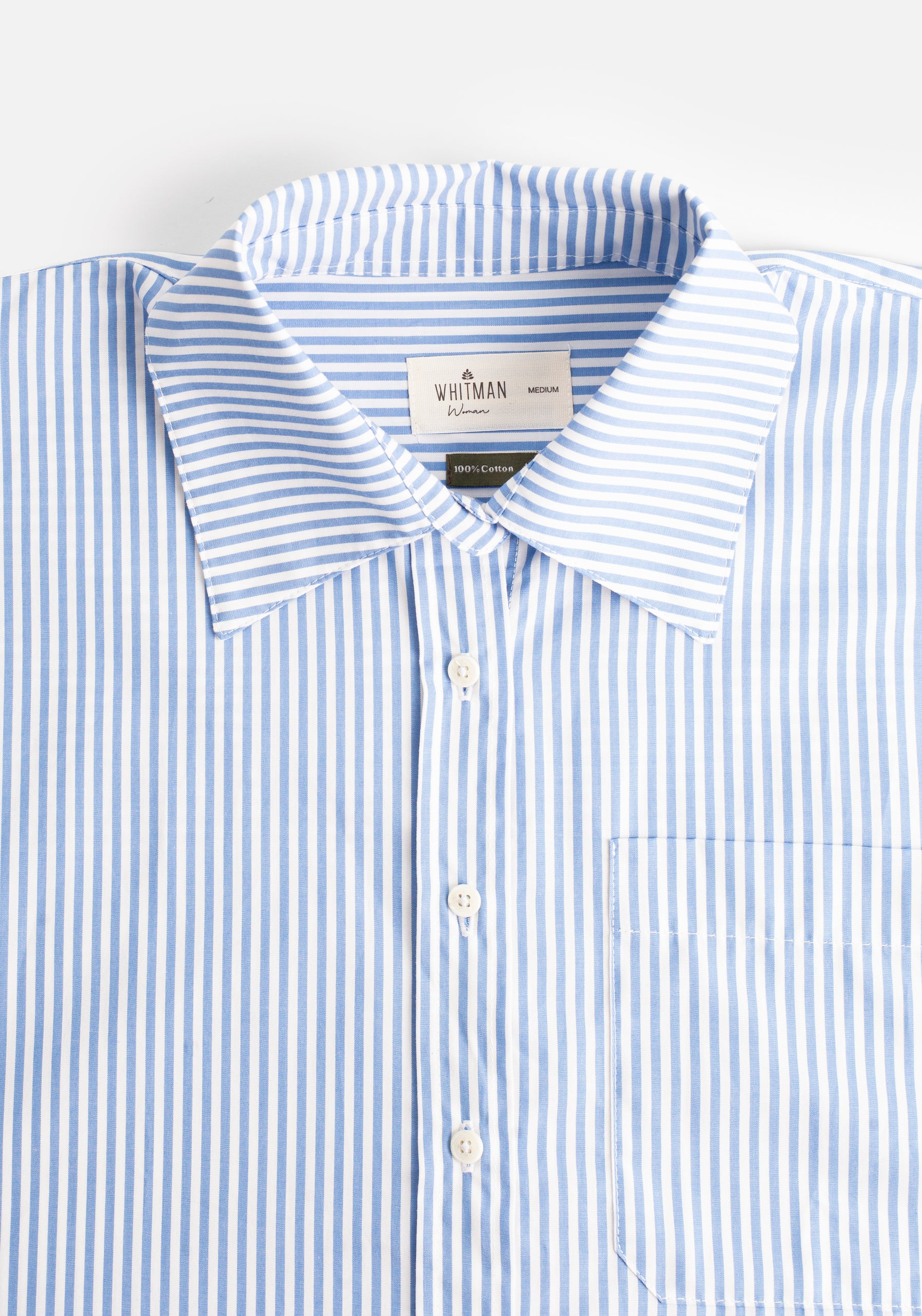 Camisa M Antonella Rayas Azul Medio