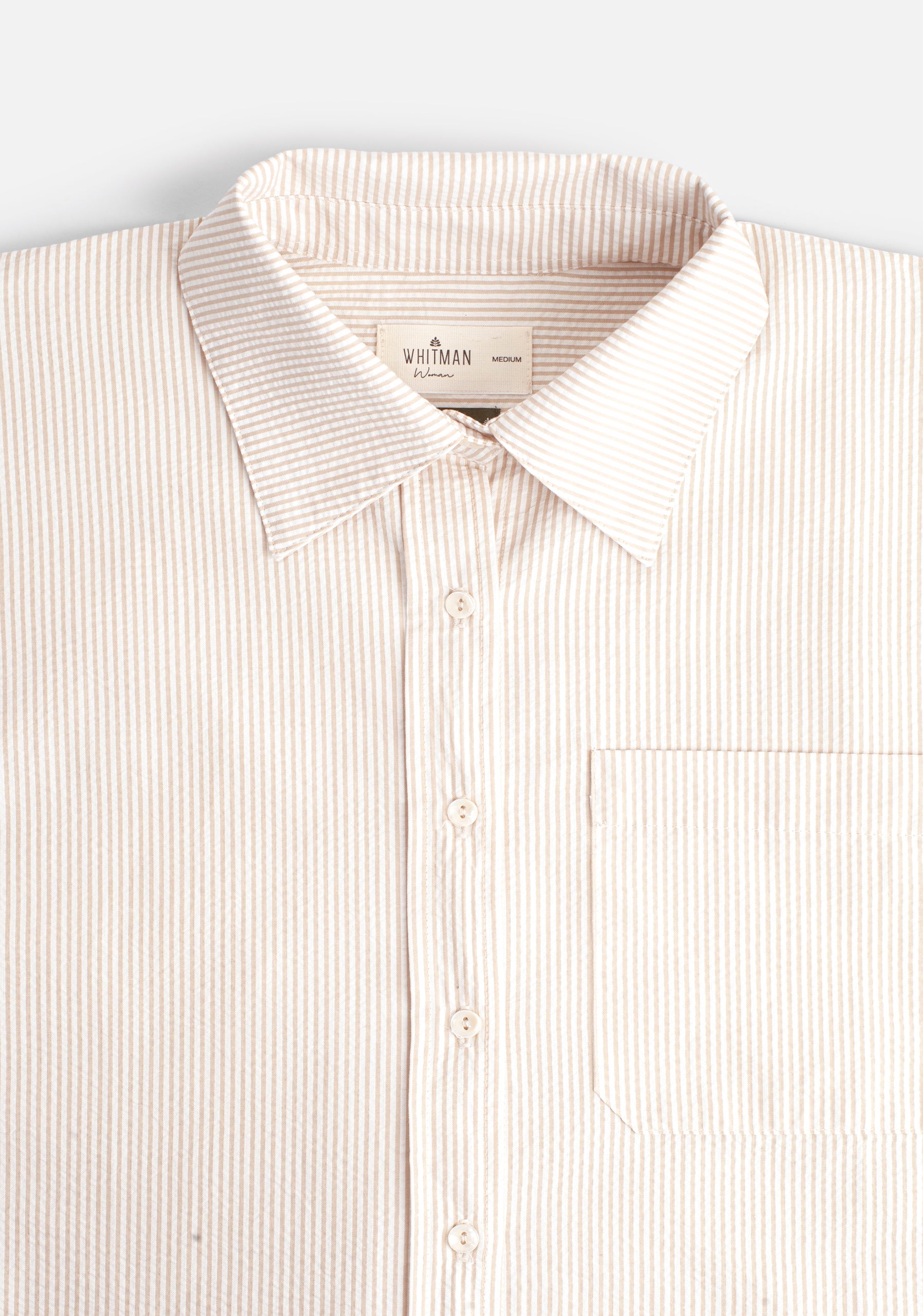 Camisa M Antonella Rayas Marfil - Beige