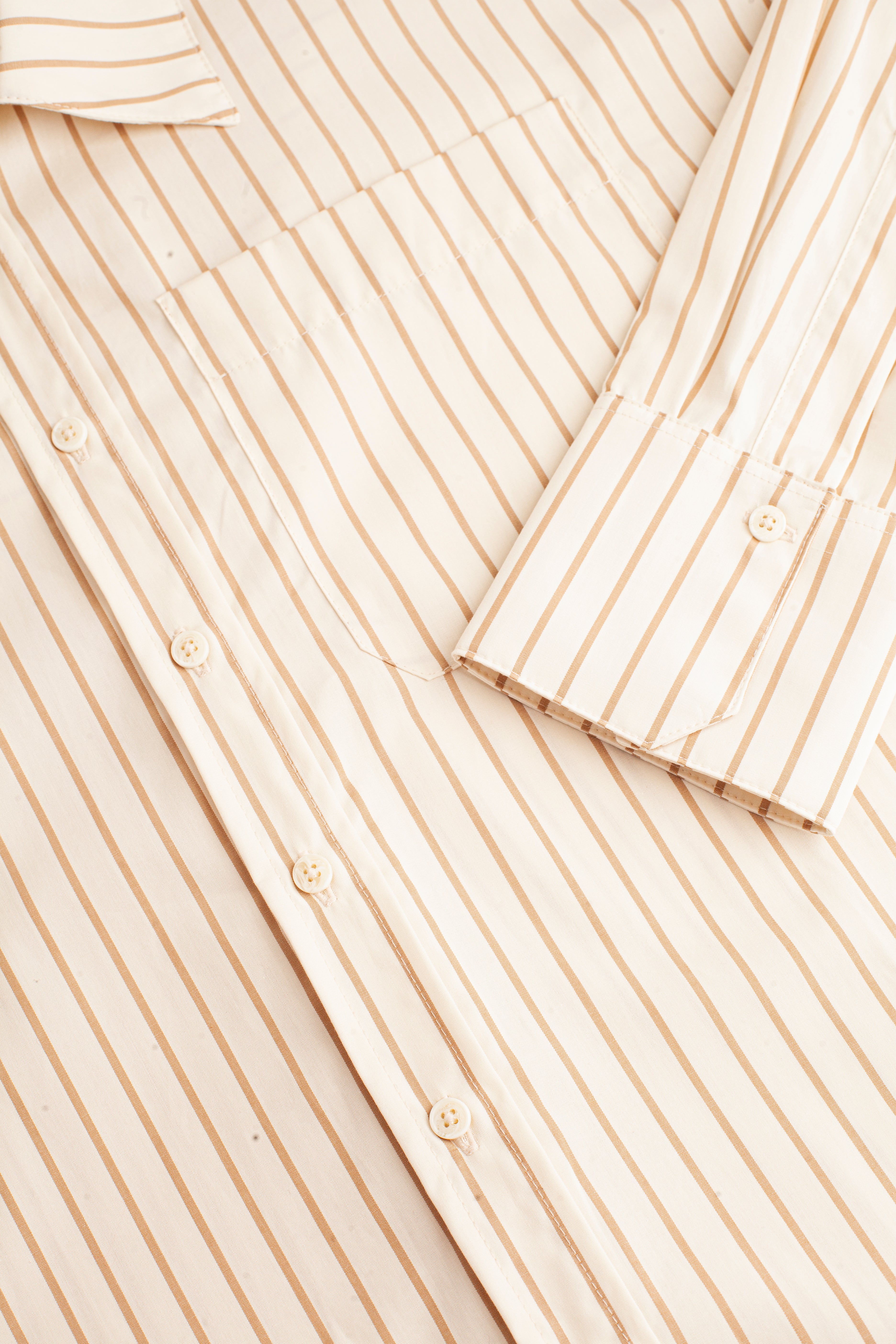Camisa M Antonella Rayas Marfil - Taupe