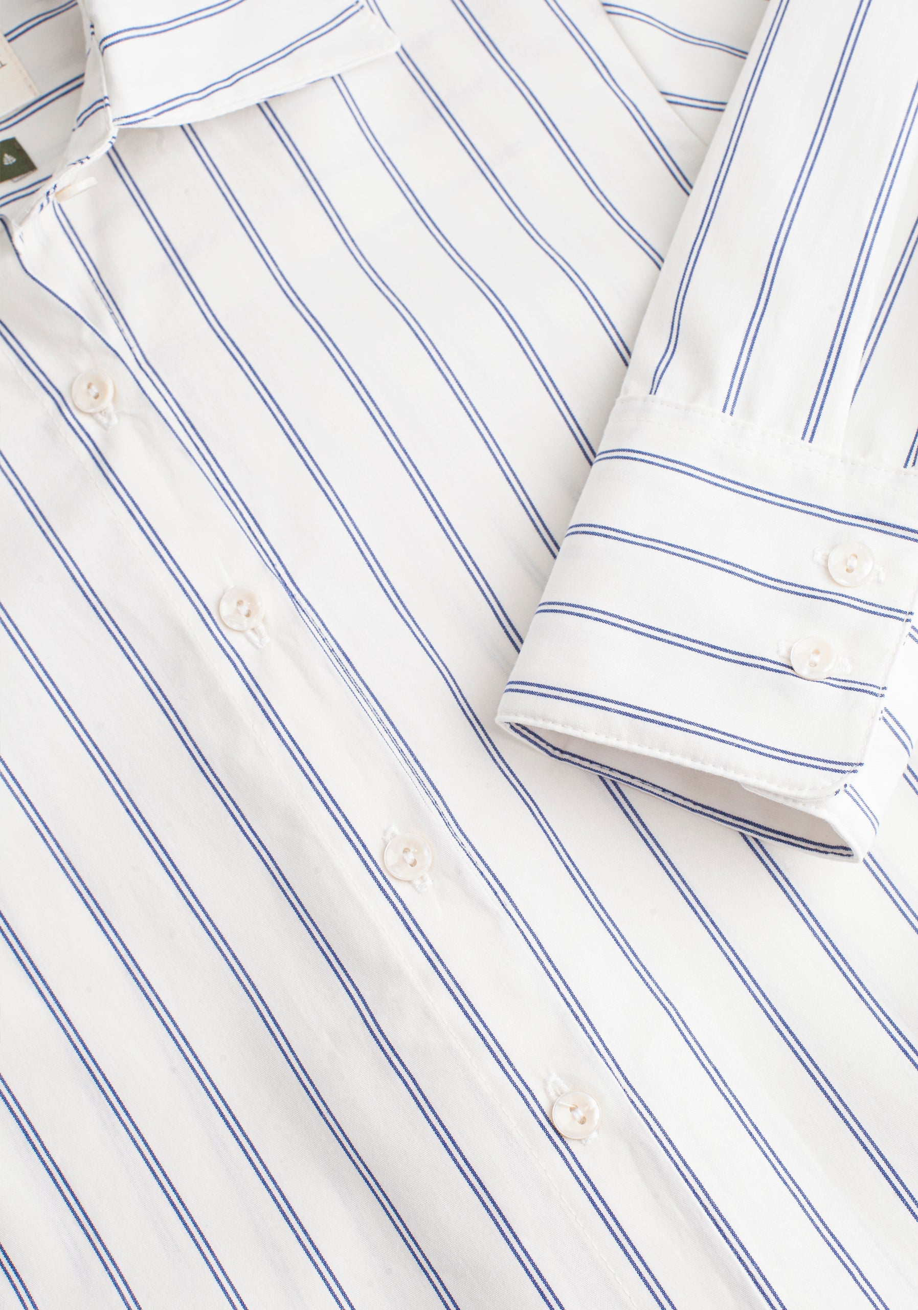 Camisa M Isabella Rayas Marfil - Azul Claro-3