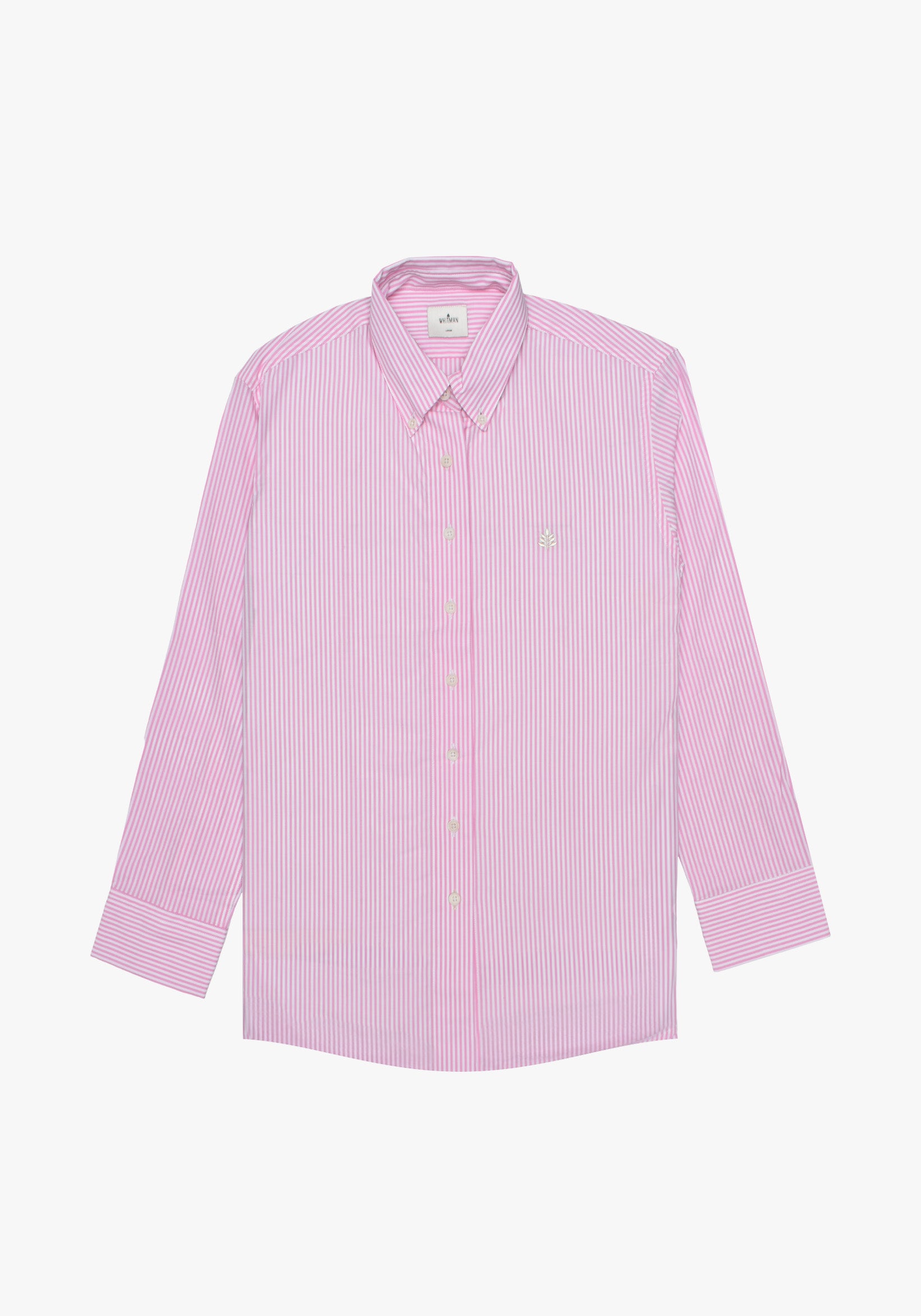 Camisa Mujer Líneas Medias Rosada - Blanco