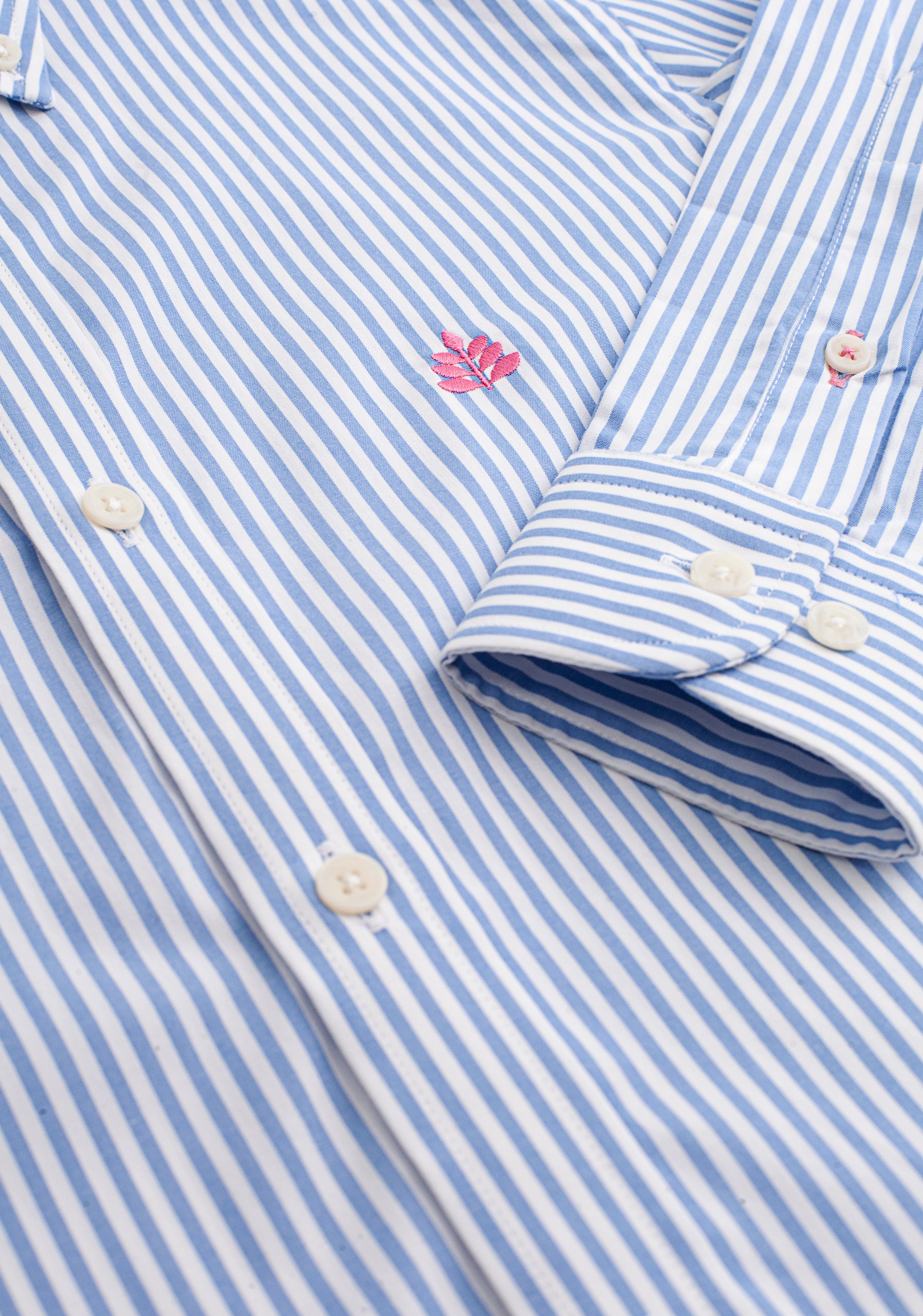 Camisa Rayas Med. Azul Medio - Blanco CBD L-ros