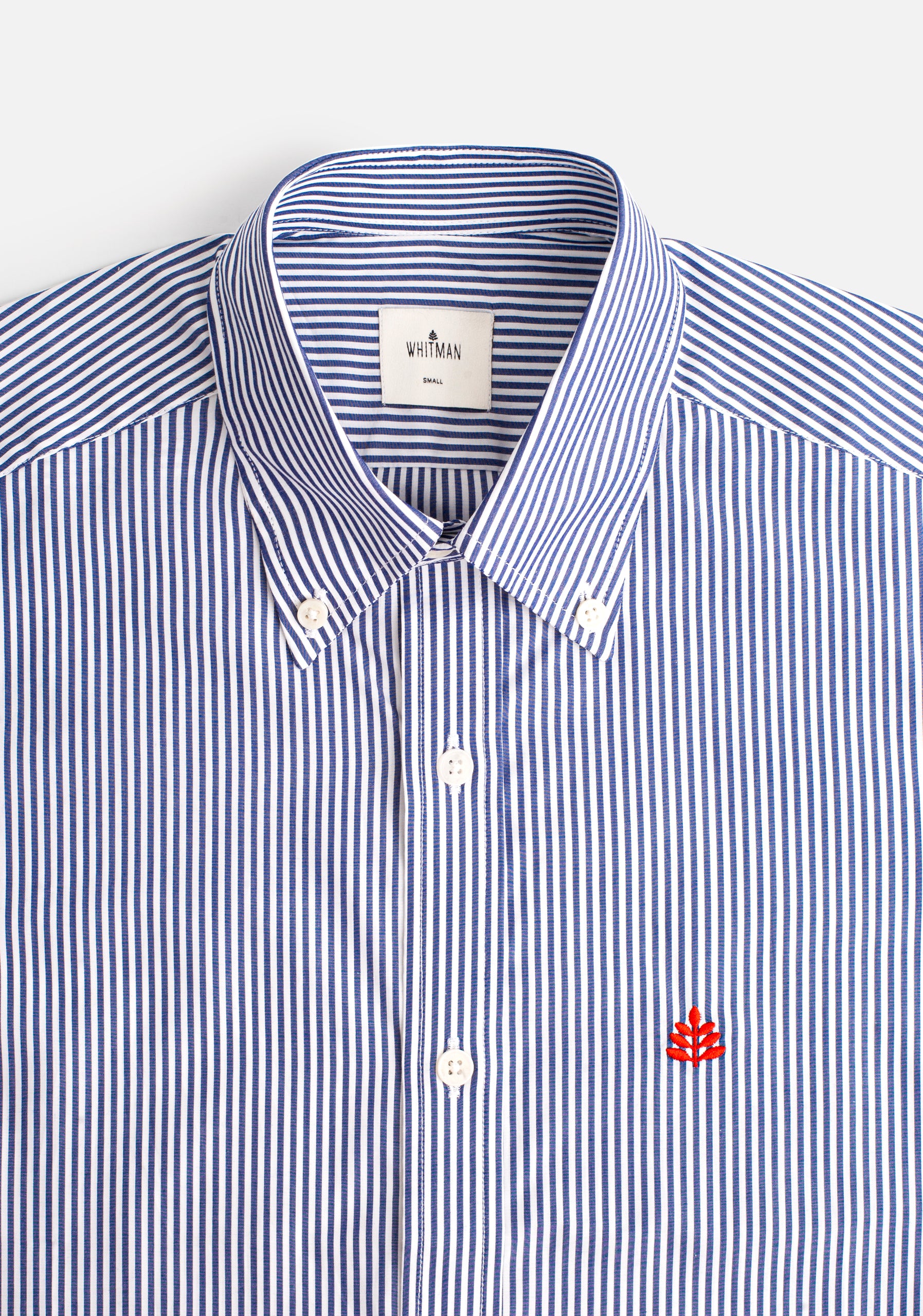 Camisa Rayas Med Azul Osc - Blanco - CBD L-Roj