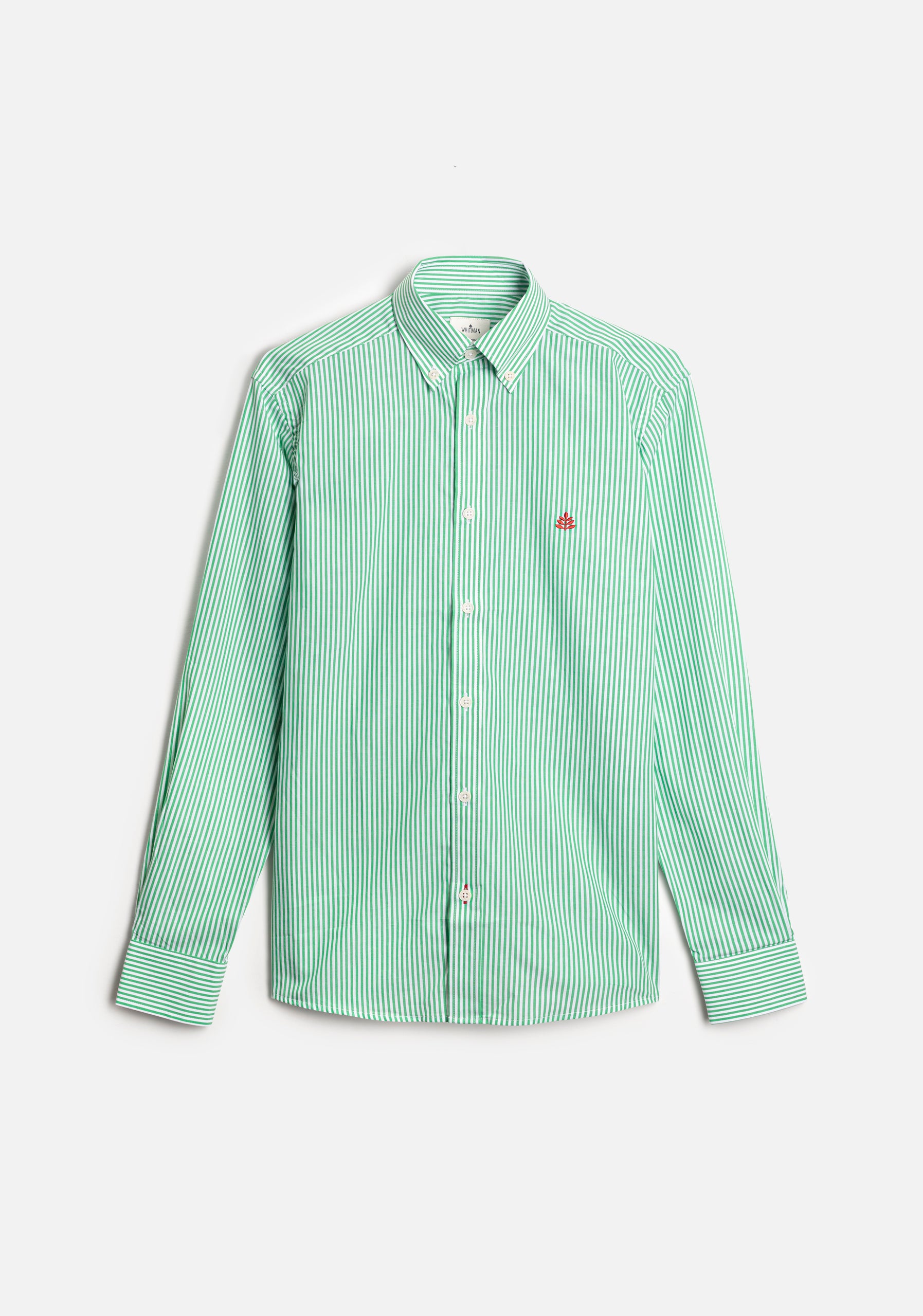 Camisa Rayas Med Verde - Blanco CBD L-Roj