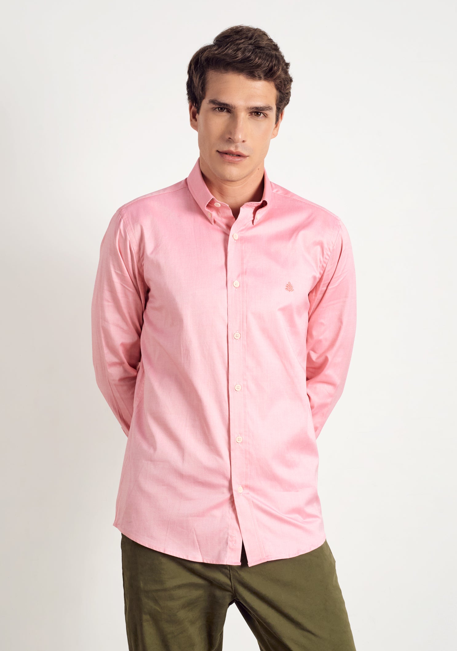 Camisa Salmon Cuello Button Down L-Atn