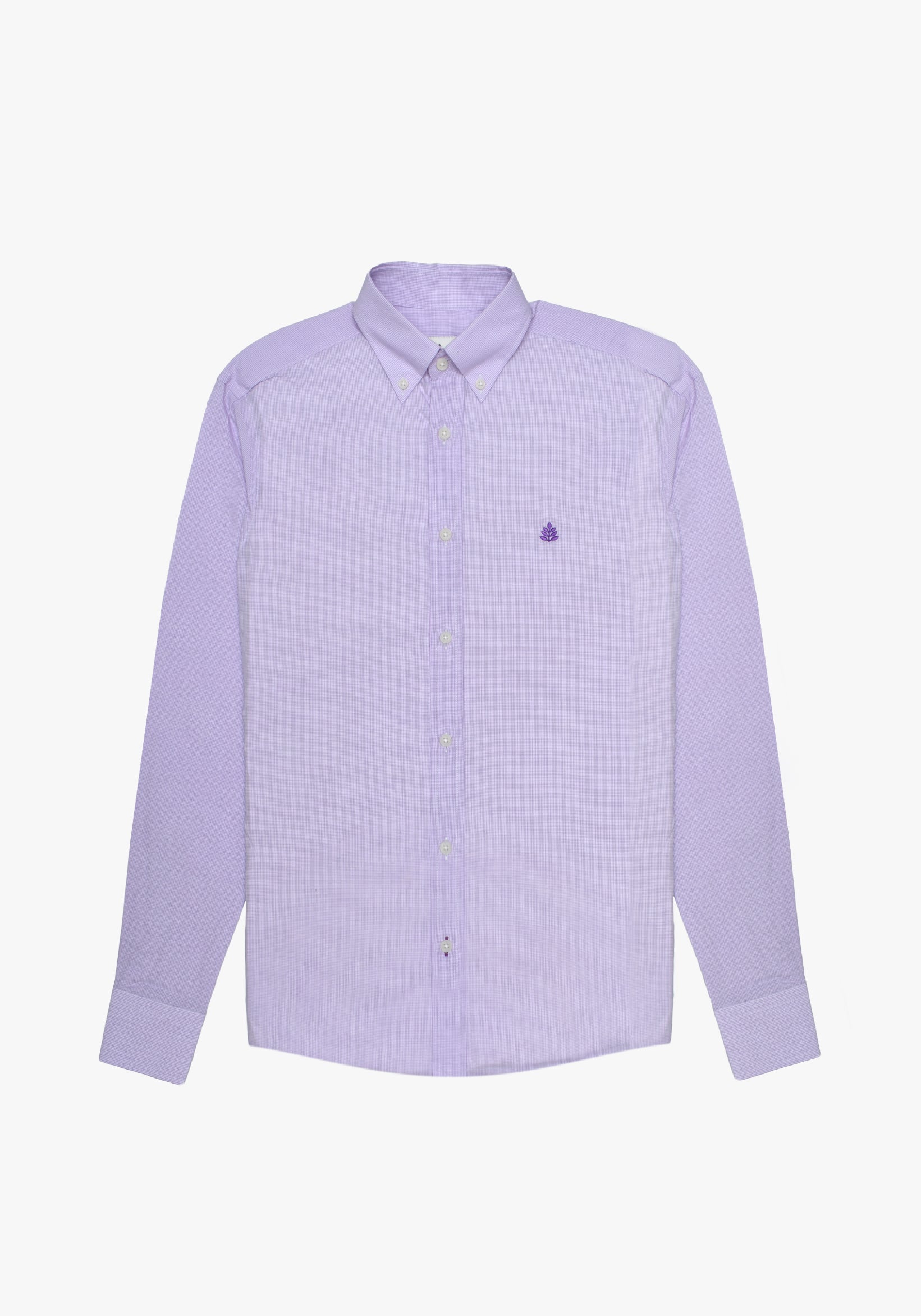 Camisa Whitman Cuadros Pequeños Lila - Blanco