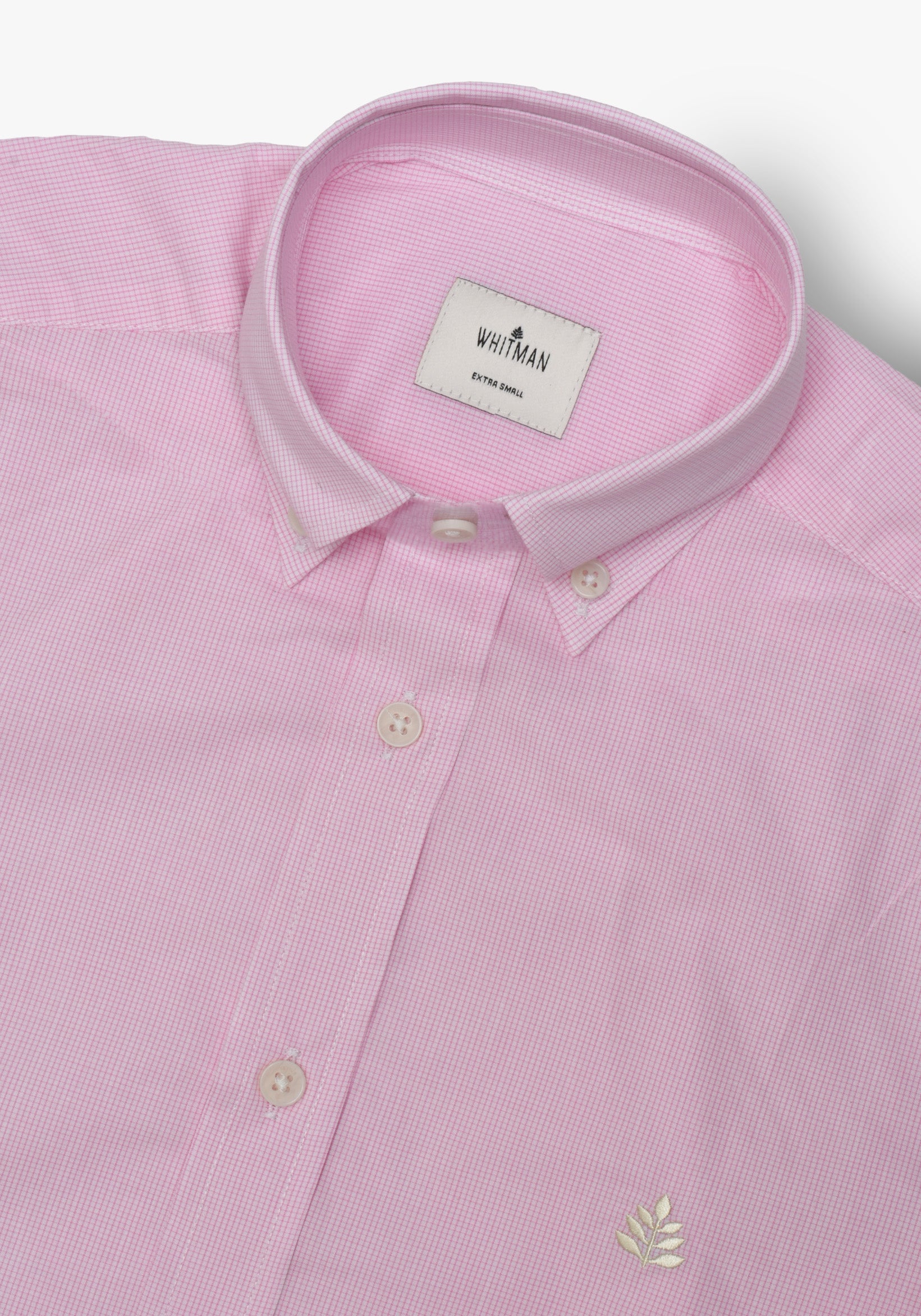 Camisa Whitman Cuadros Pequeños Rosado - Blanco