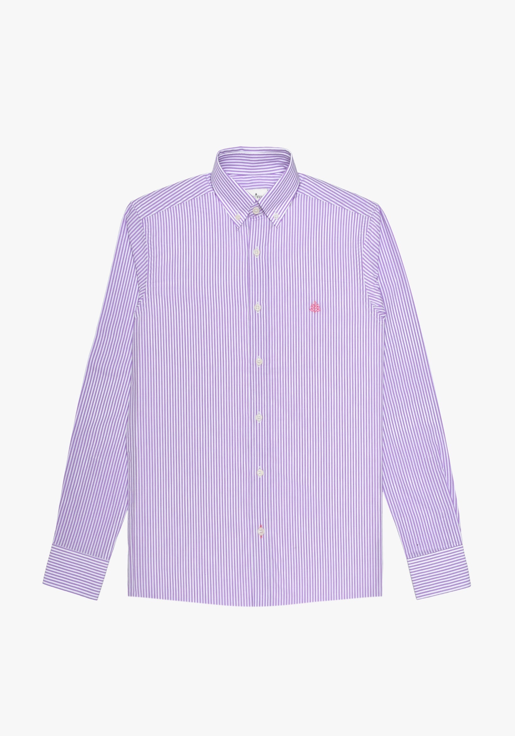 Camisa Whitman Líneas Morado - Blanco Cuello Button Down