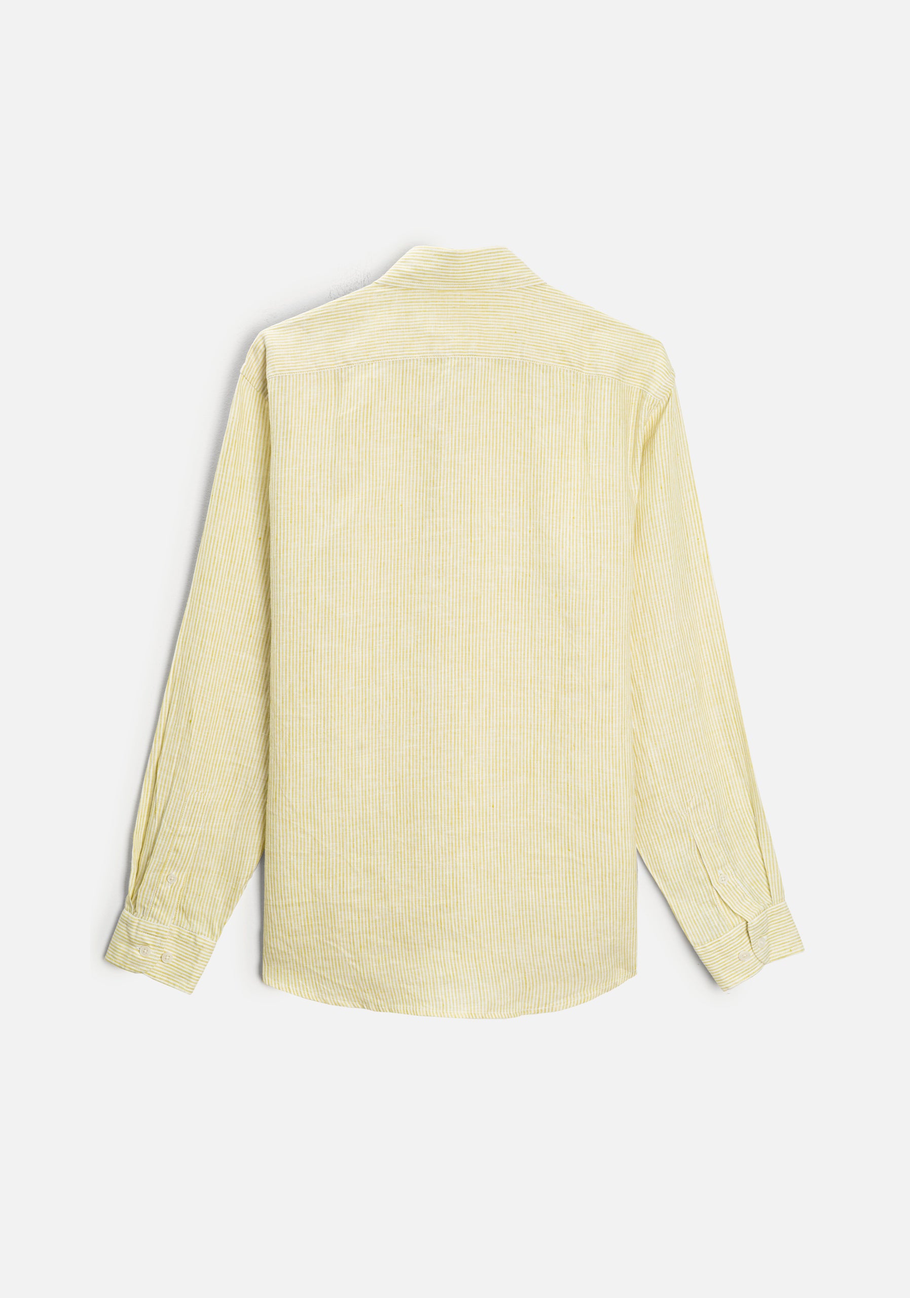 Camisa H CBD Lino Rayas Del Bols Verde Med - Blanco