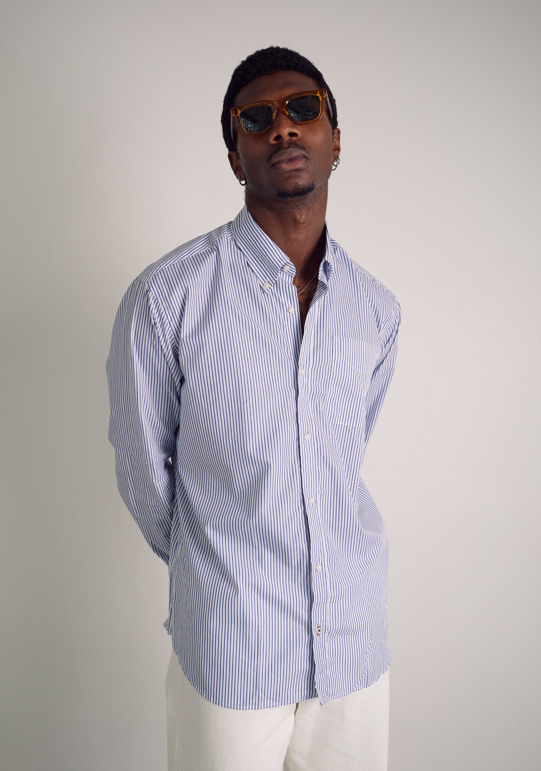 Camisa H CBD Rayas Azul Osc
