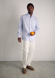Camisa H CBD Rayas Bols Delg Azul Med