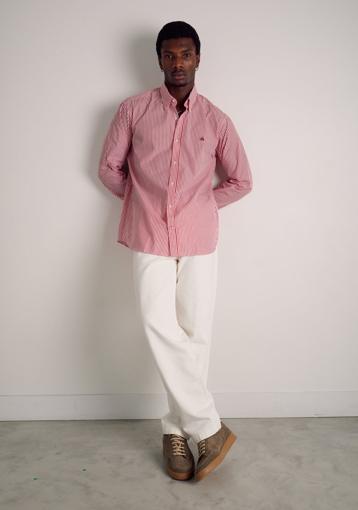 Camisa H CBD Rayas Med L-Vin Cereza