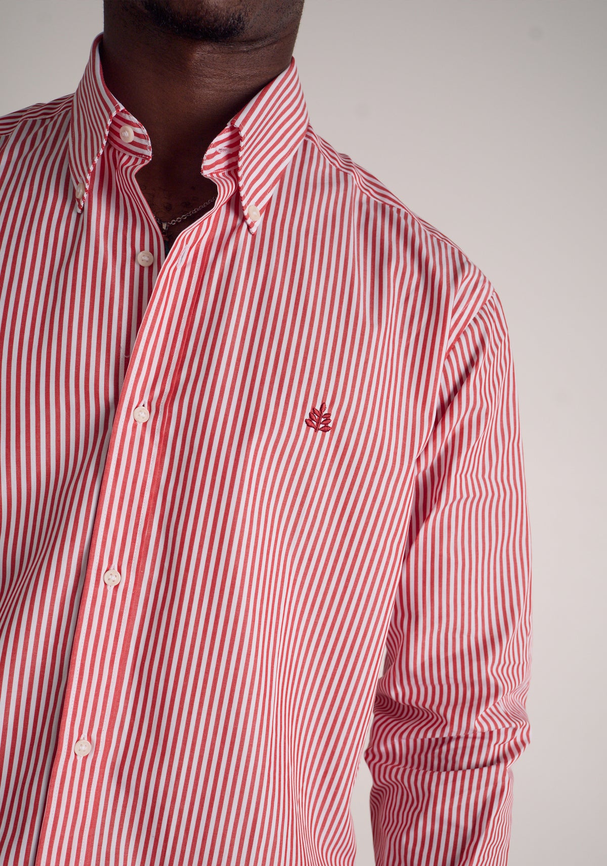 Camisa H CBD Rayas Med L-Vin Cereza